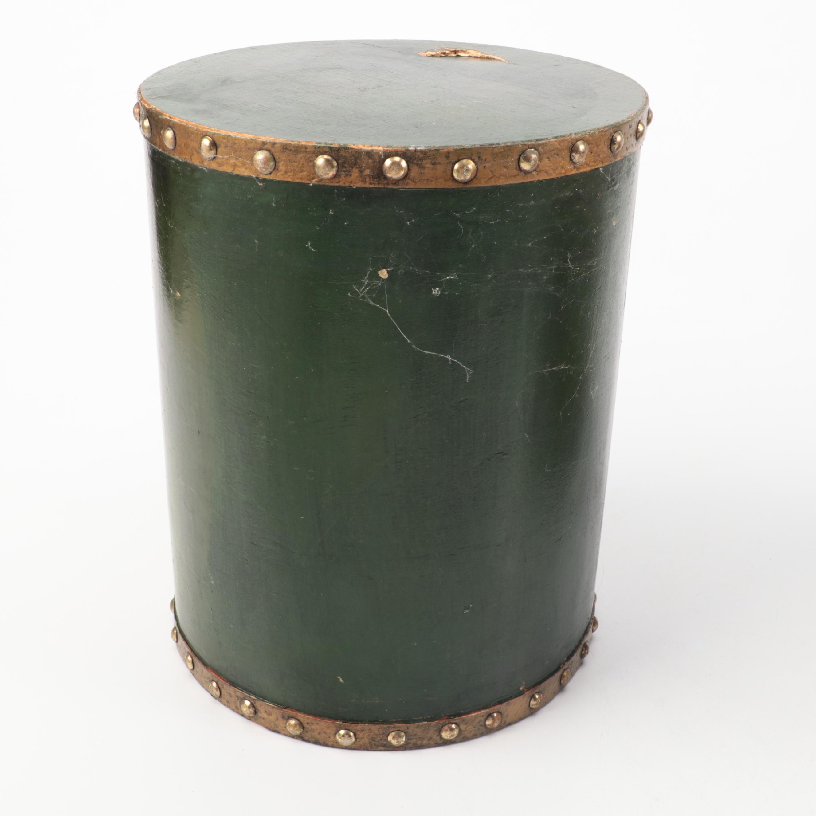 English Arts & Crafts Style and Other Wooden Hand-Painted Bins