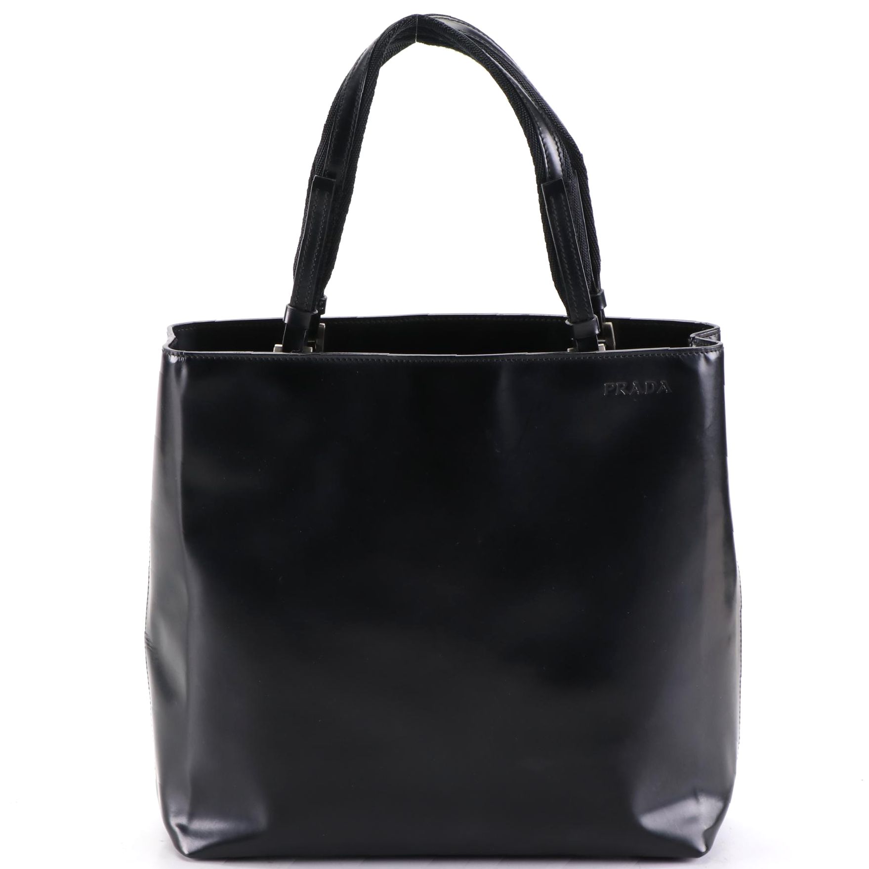 Prada Tote Bag in Black Patent Leather