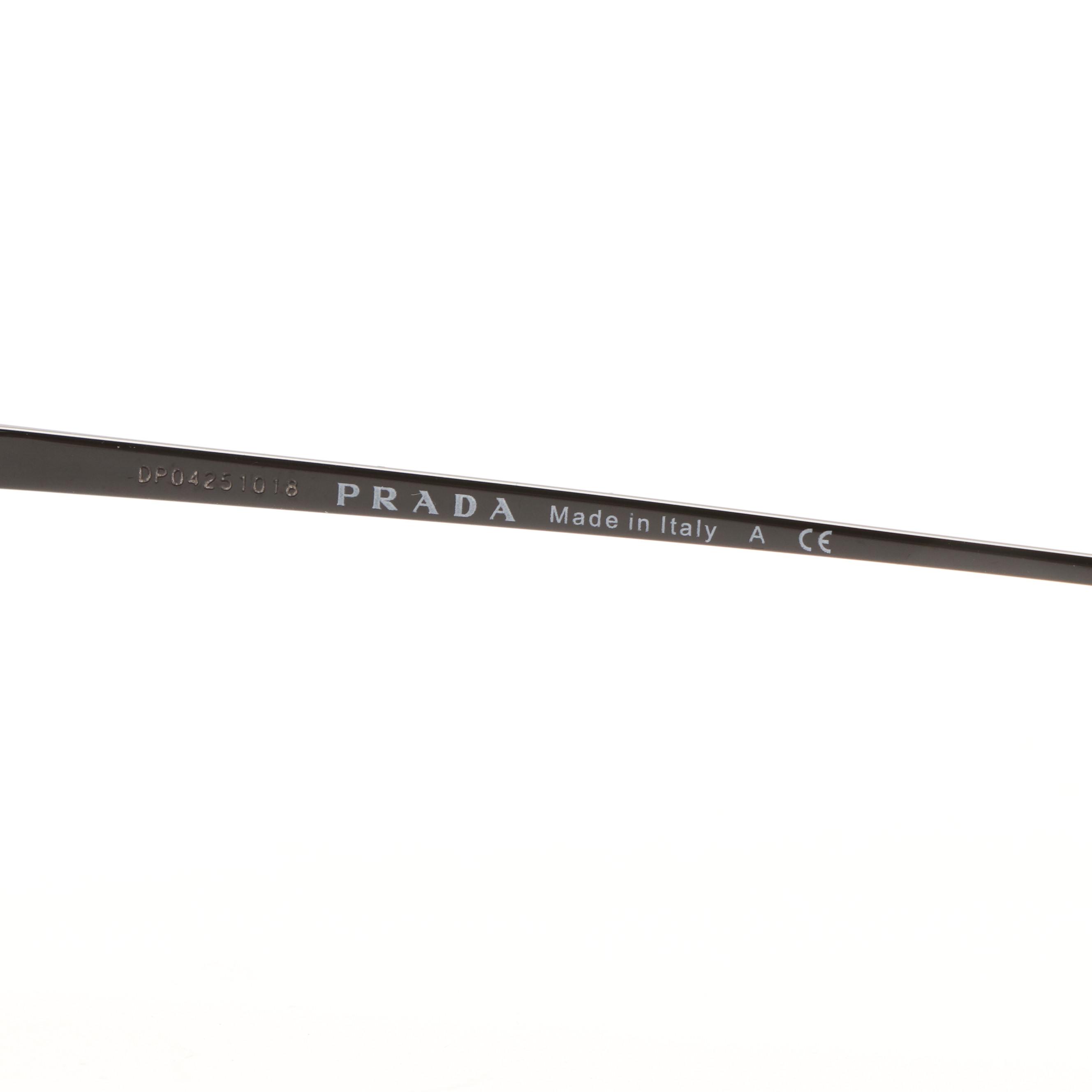 Prada SPR50V Rectangular Pilot Sunglasses with Case and Box