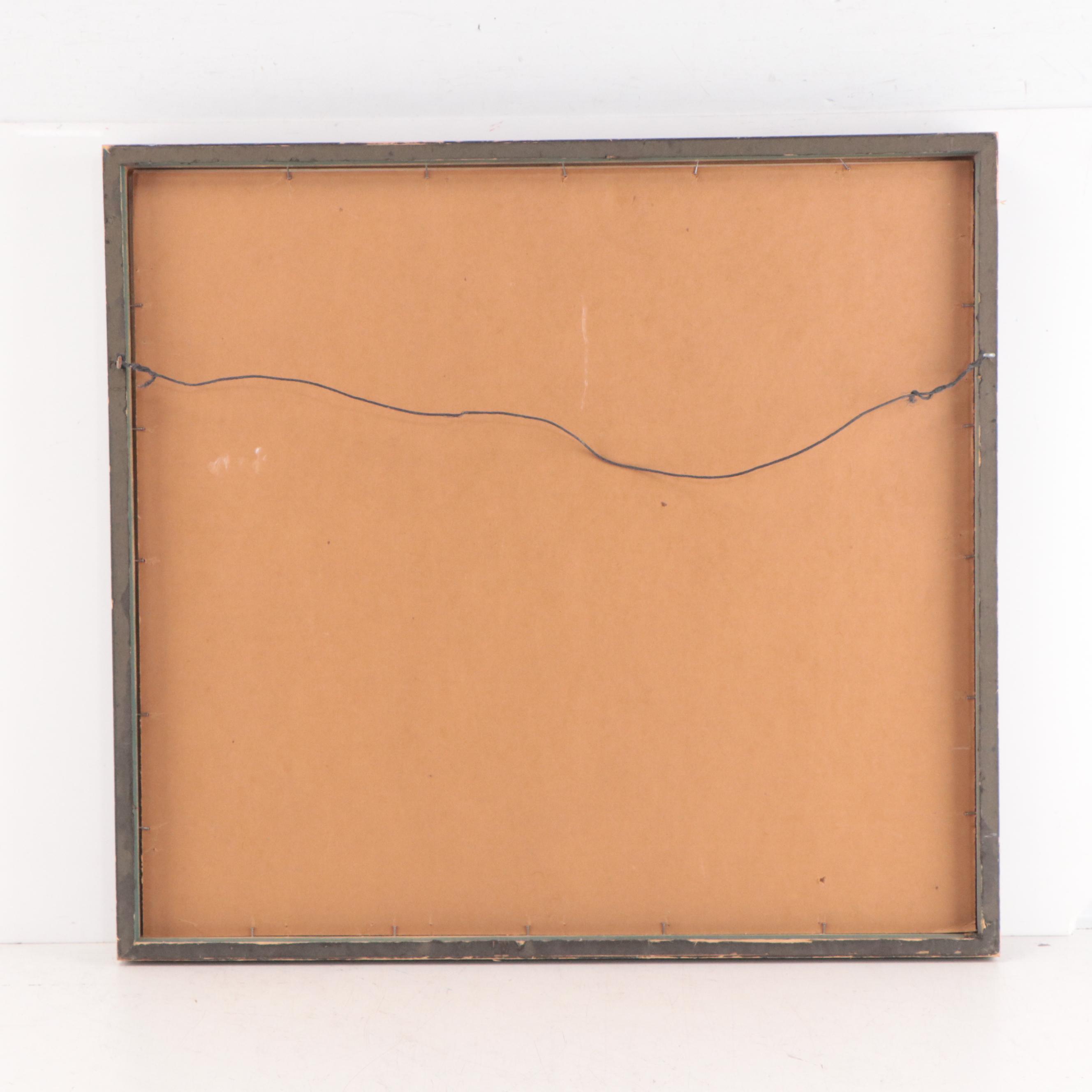 Pastel Drawing of a Sad Clown Watering Flowers, 1977