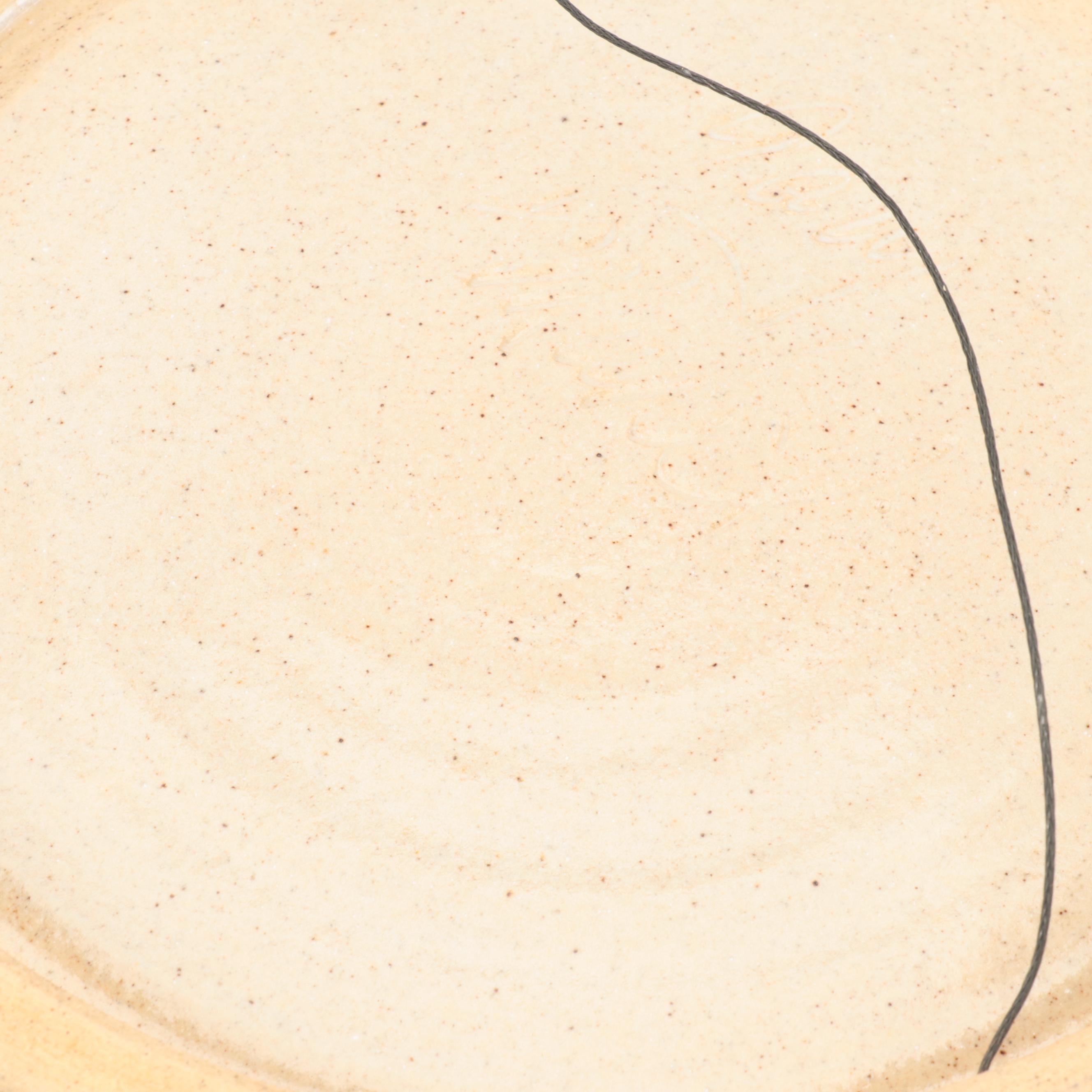 Abstract Art Pottery Glazed Hanging Wall Plate