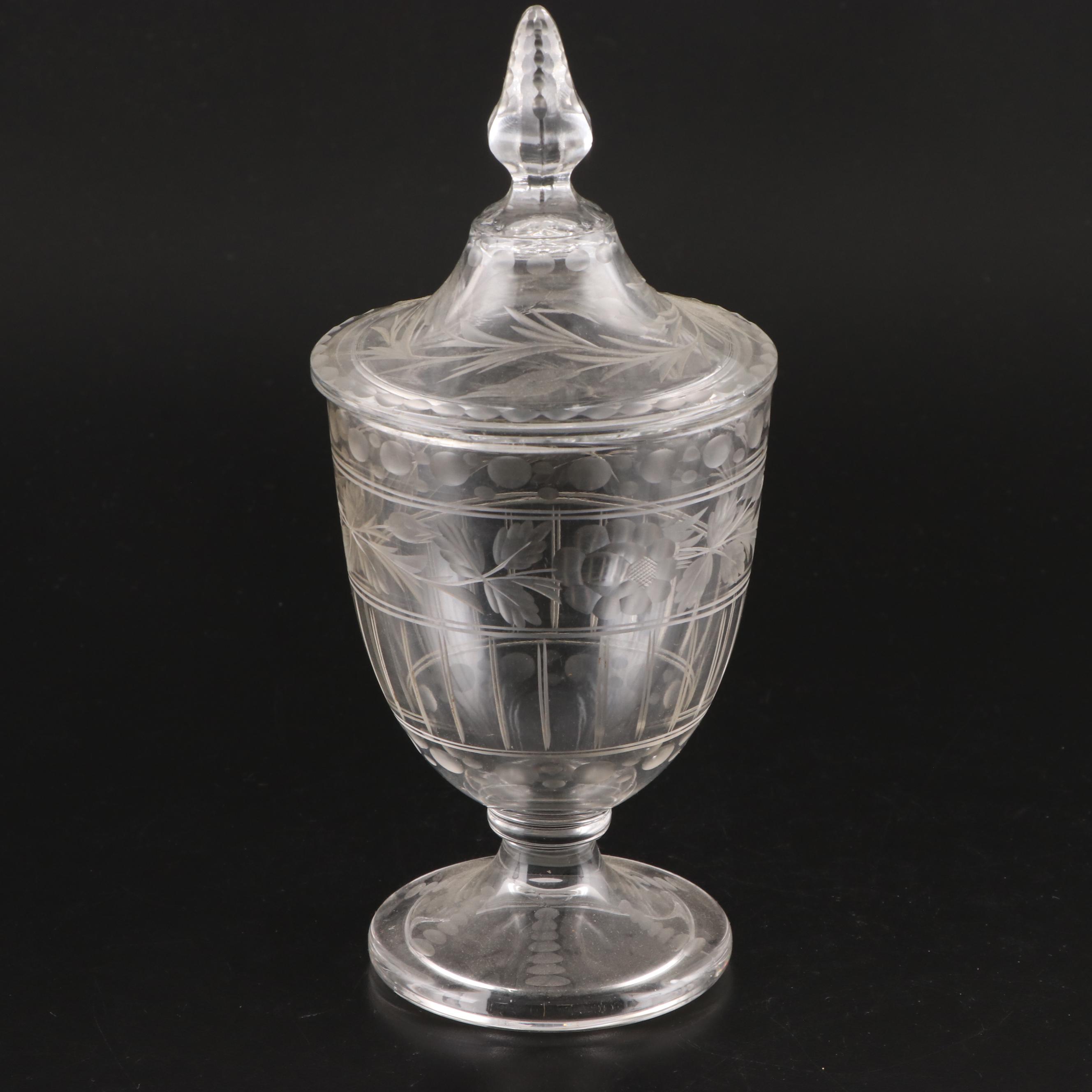 Heisey Glass Candy Jars with Lids