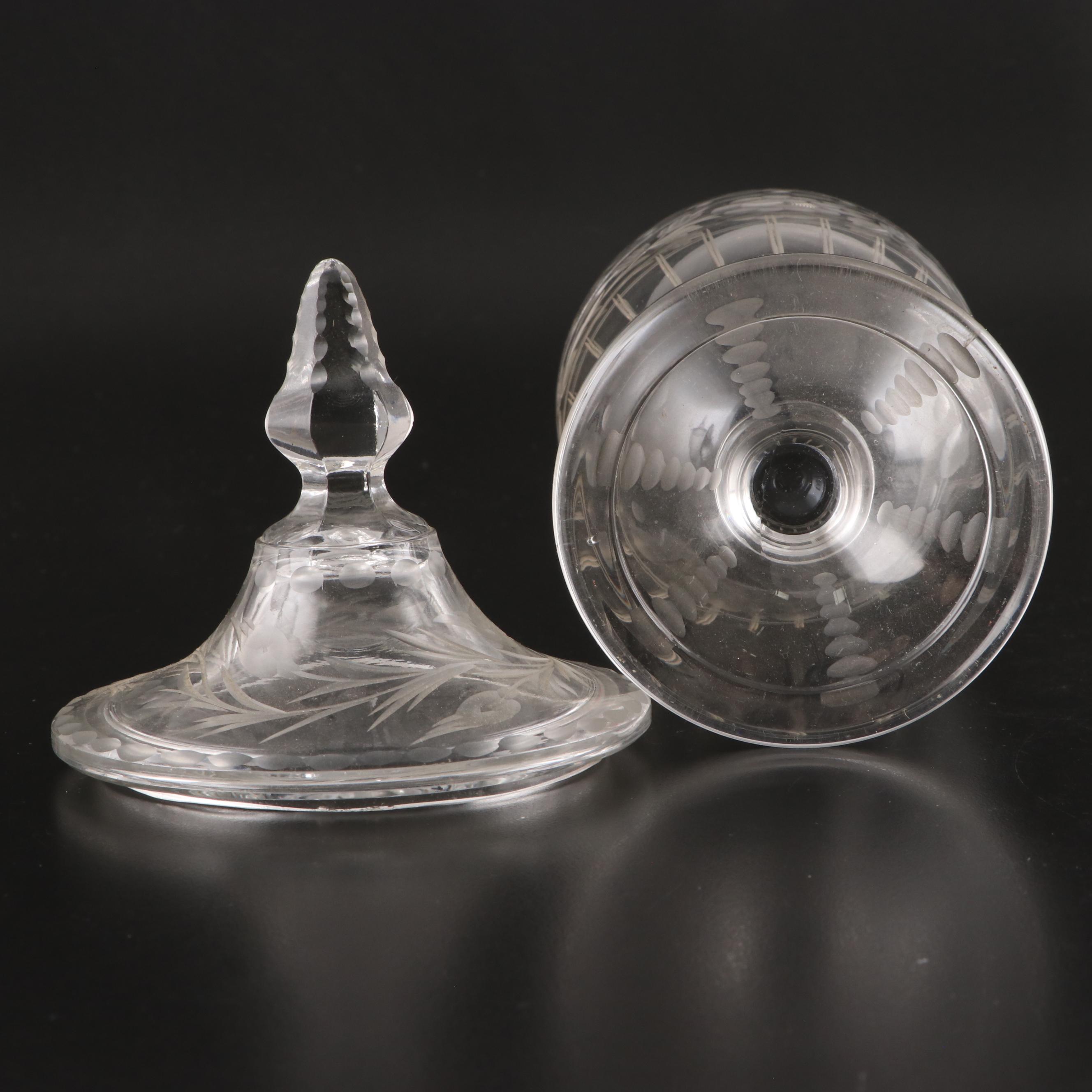 Heisey Glass Candy Jars with Lids