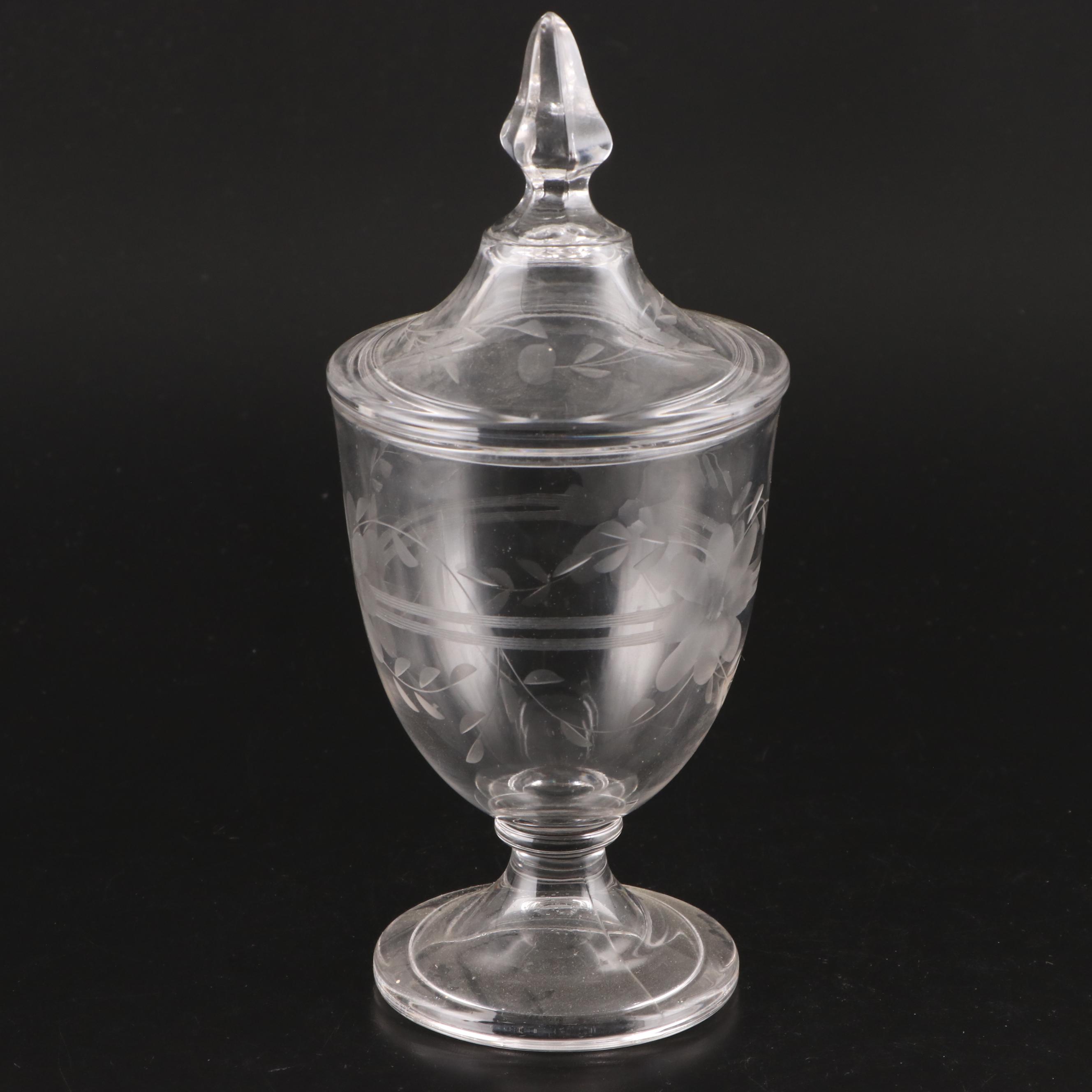 Heisey Glass Candy Jars with Lids