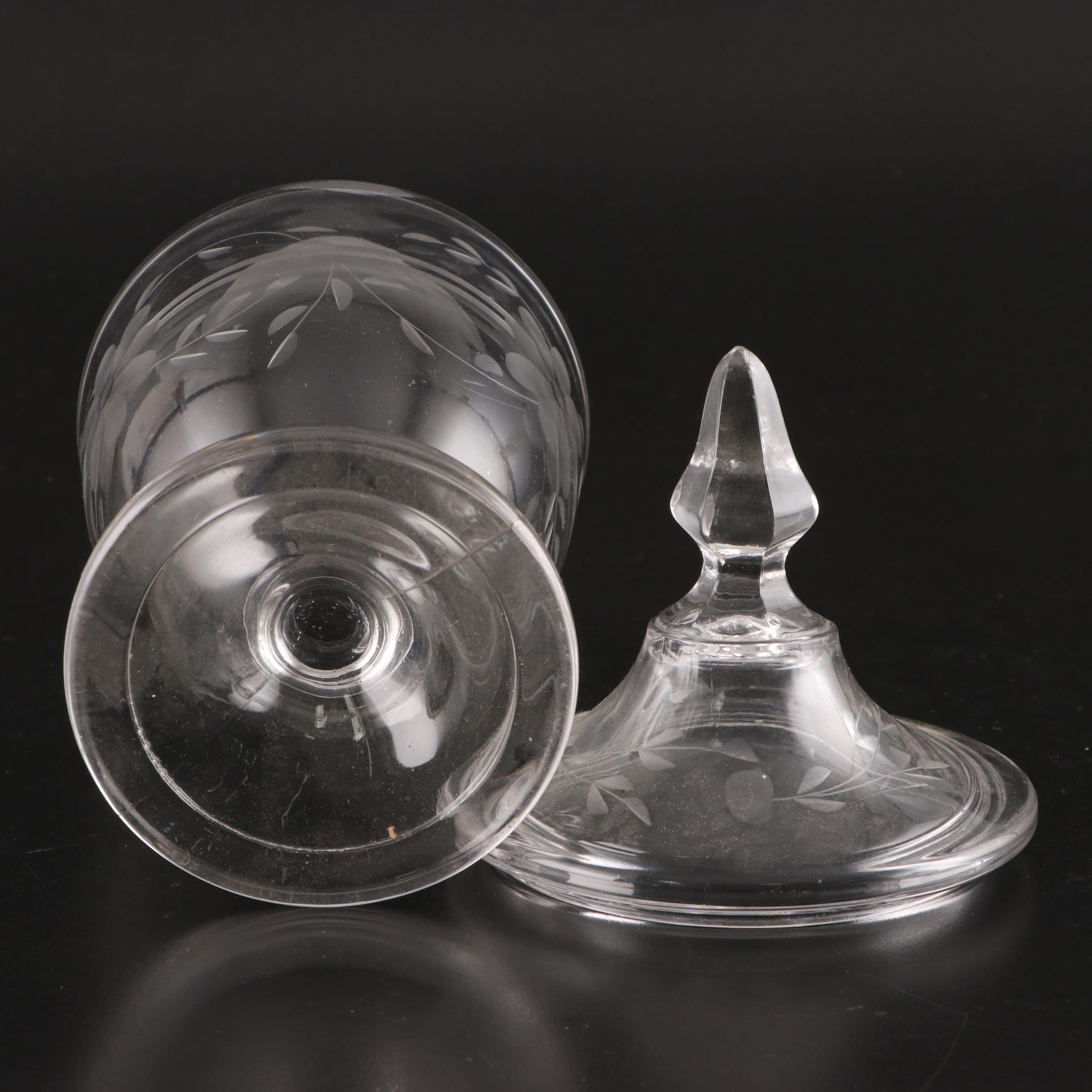 Heisey Glass Candy Jars with Lids