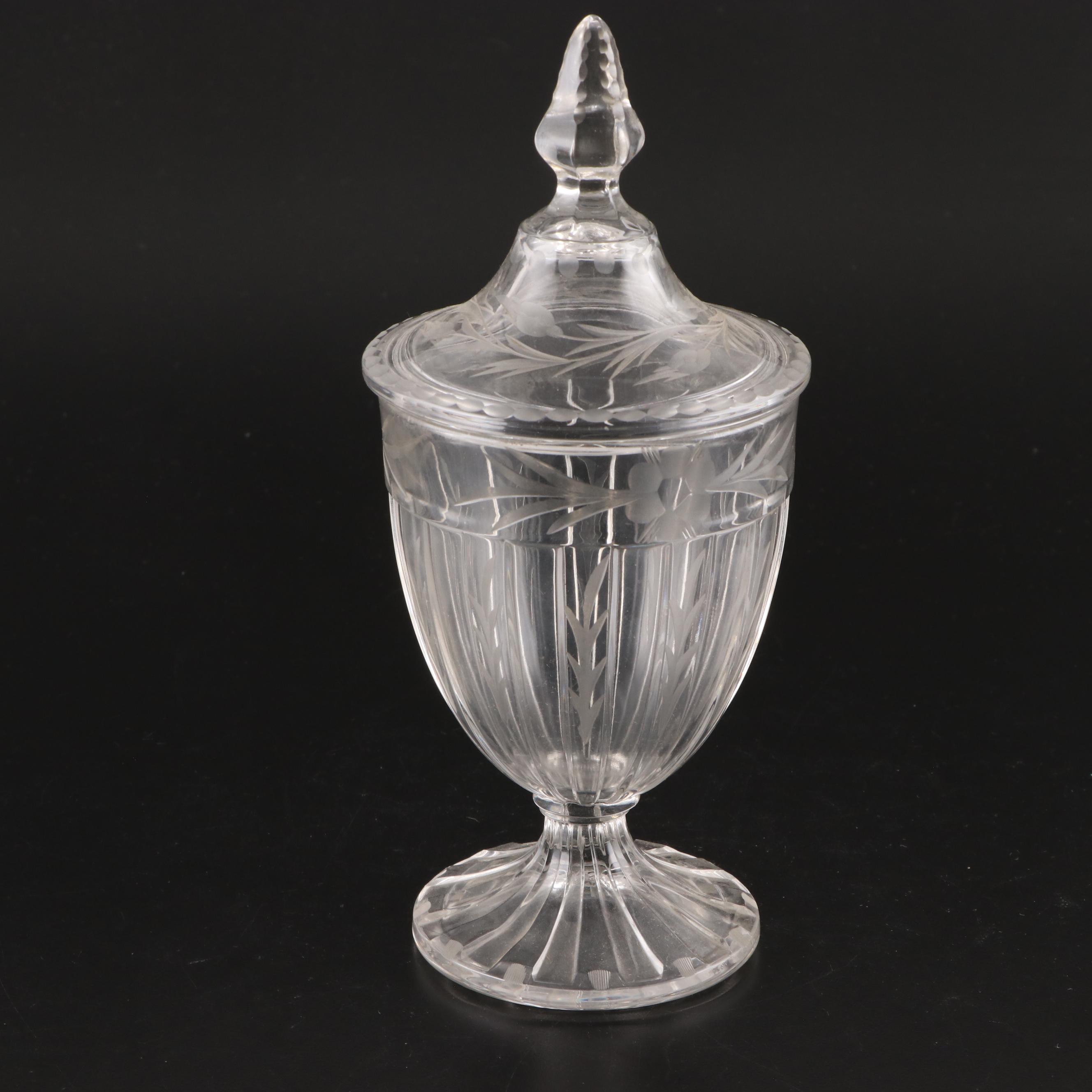 Heisey Glass Candy Jars with Lids