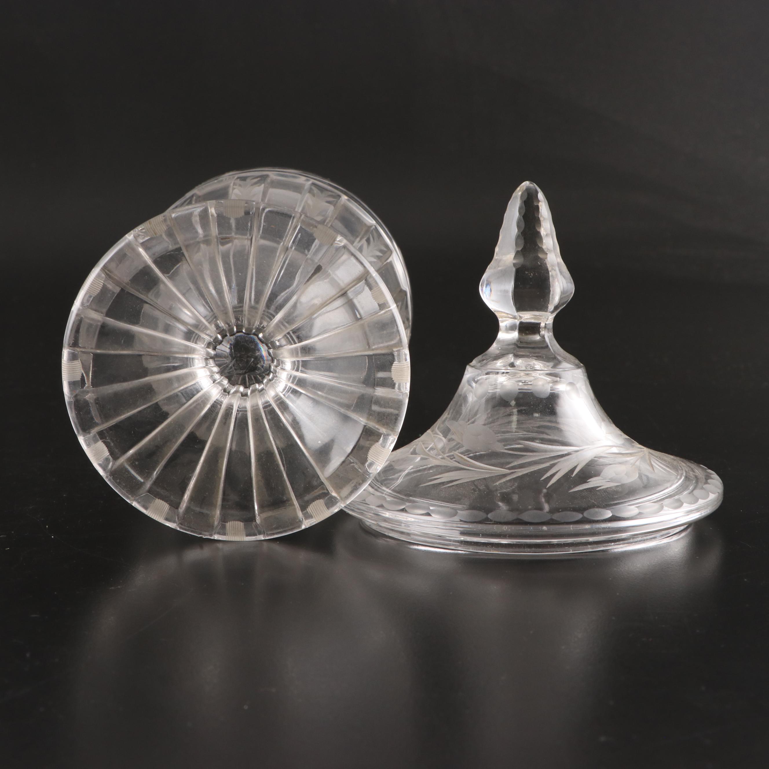 Heisey Glass Candy Jars with Lids