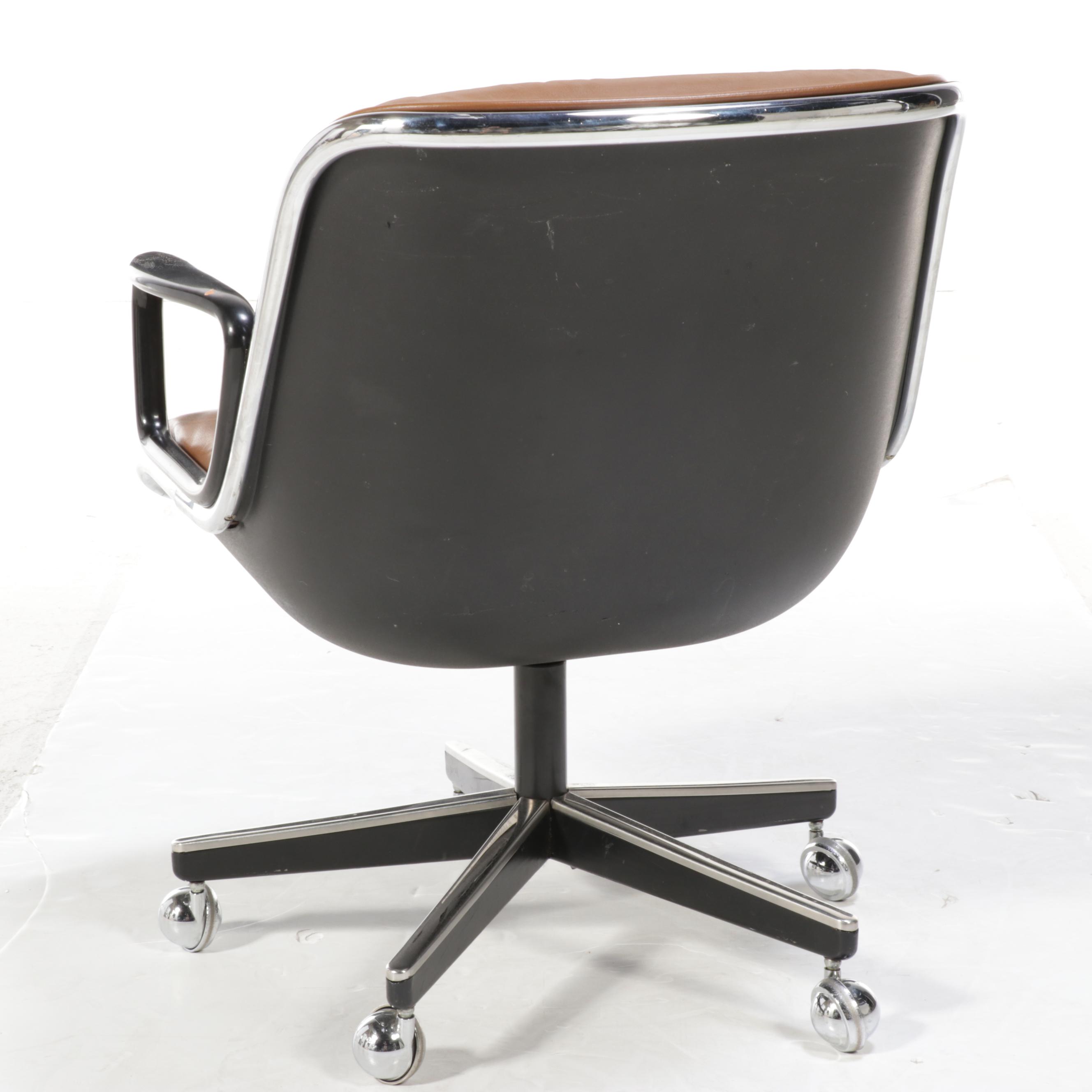 Charles Pollack for Knoll International Cognac Leather Desk Chair