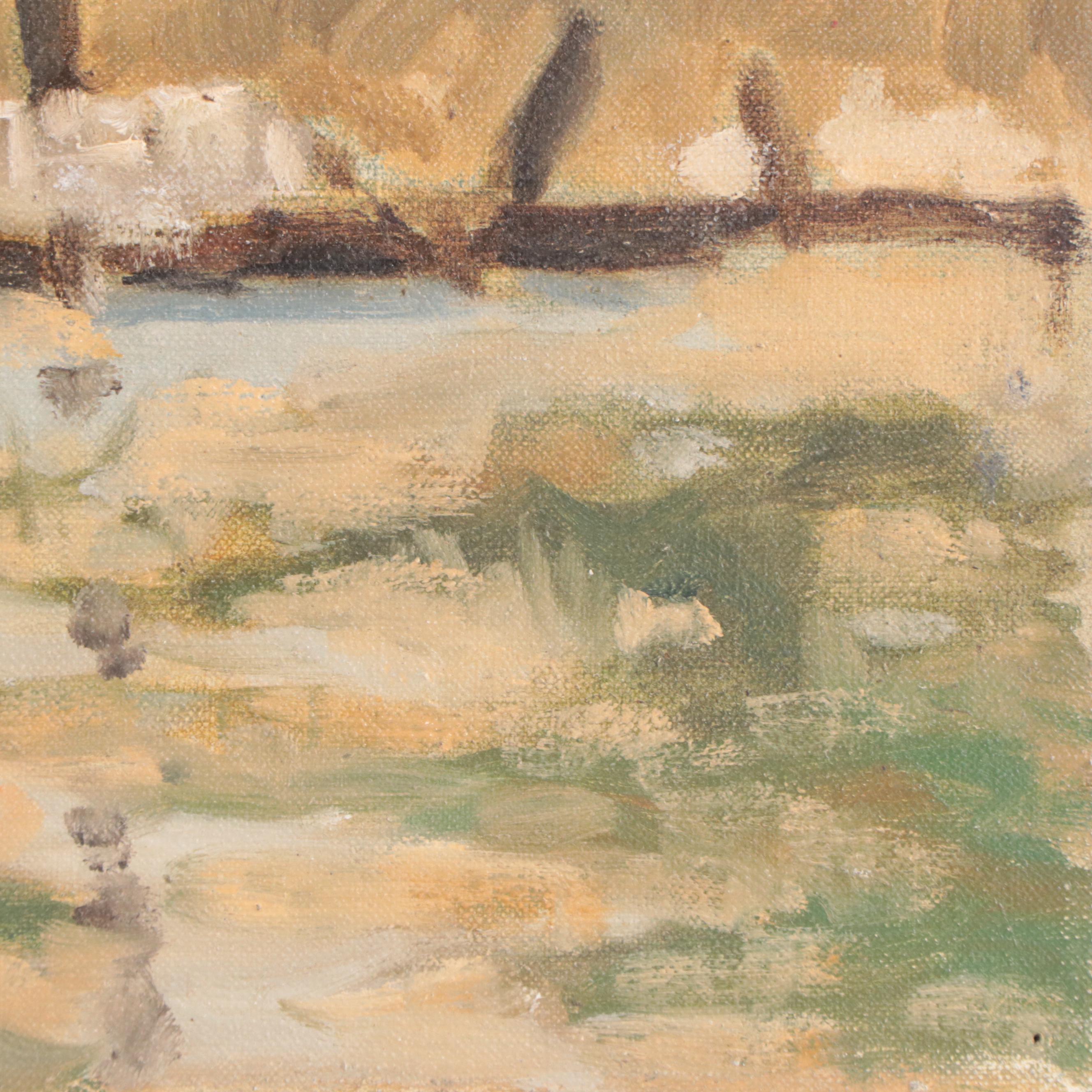 William J. Greenwood Oil Painting of New England Coastal Landscape