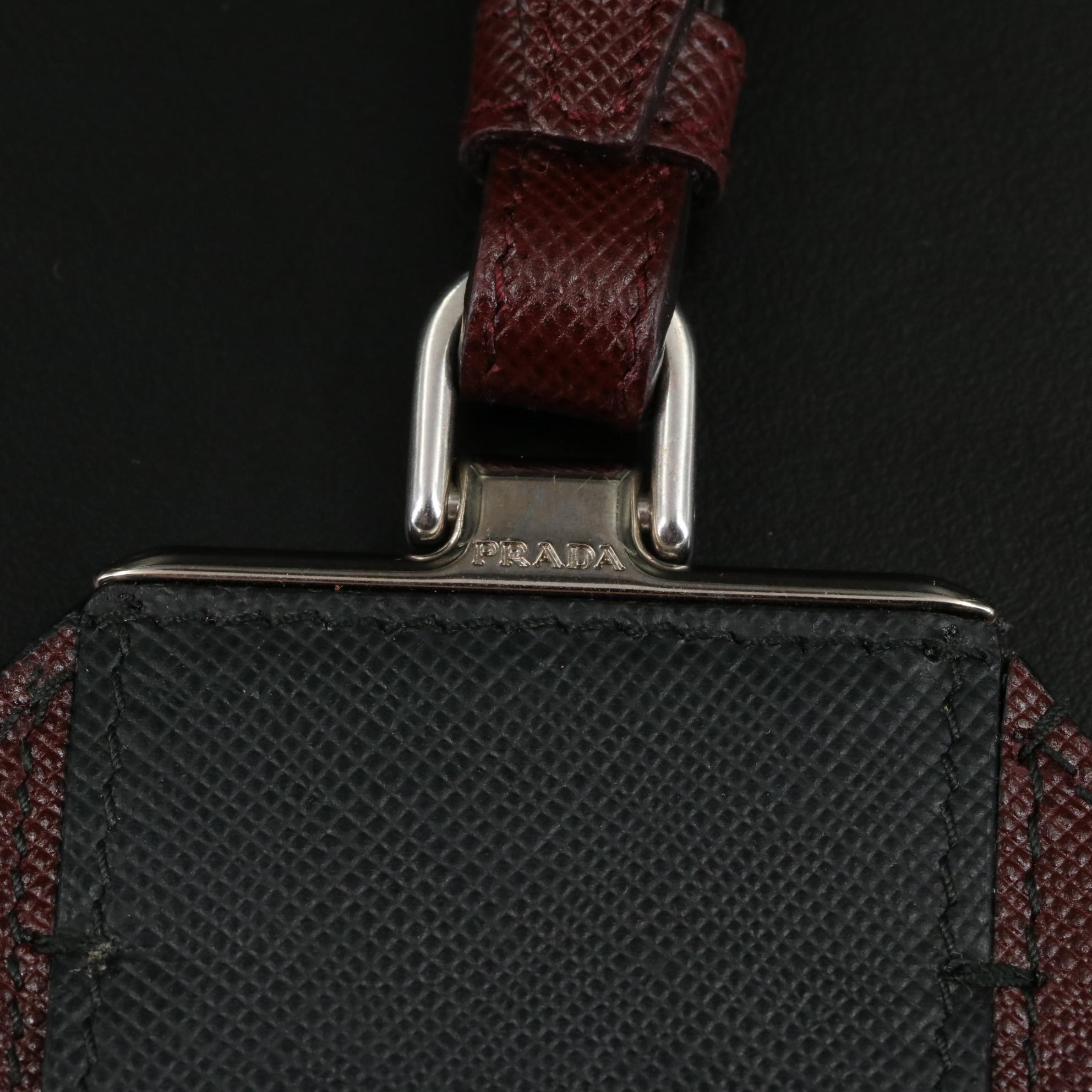 Prada Luggage Tag in Saffiano Leather with Box