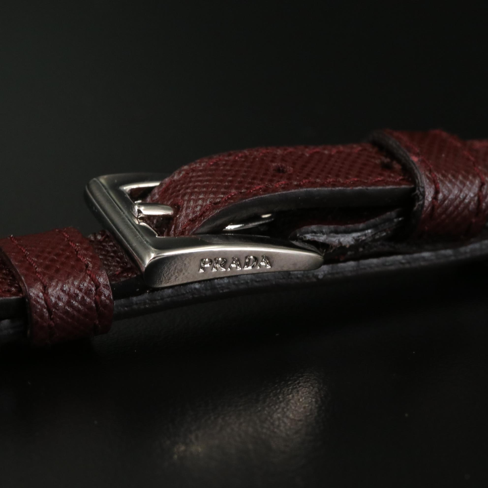 Prada Luggage Tag in Saffiano Leather with Box