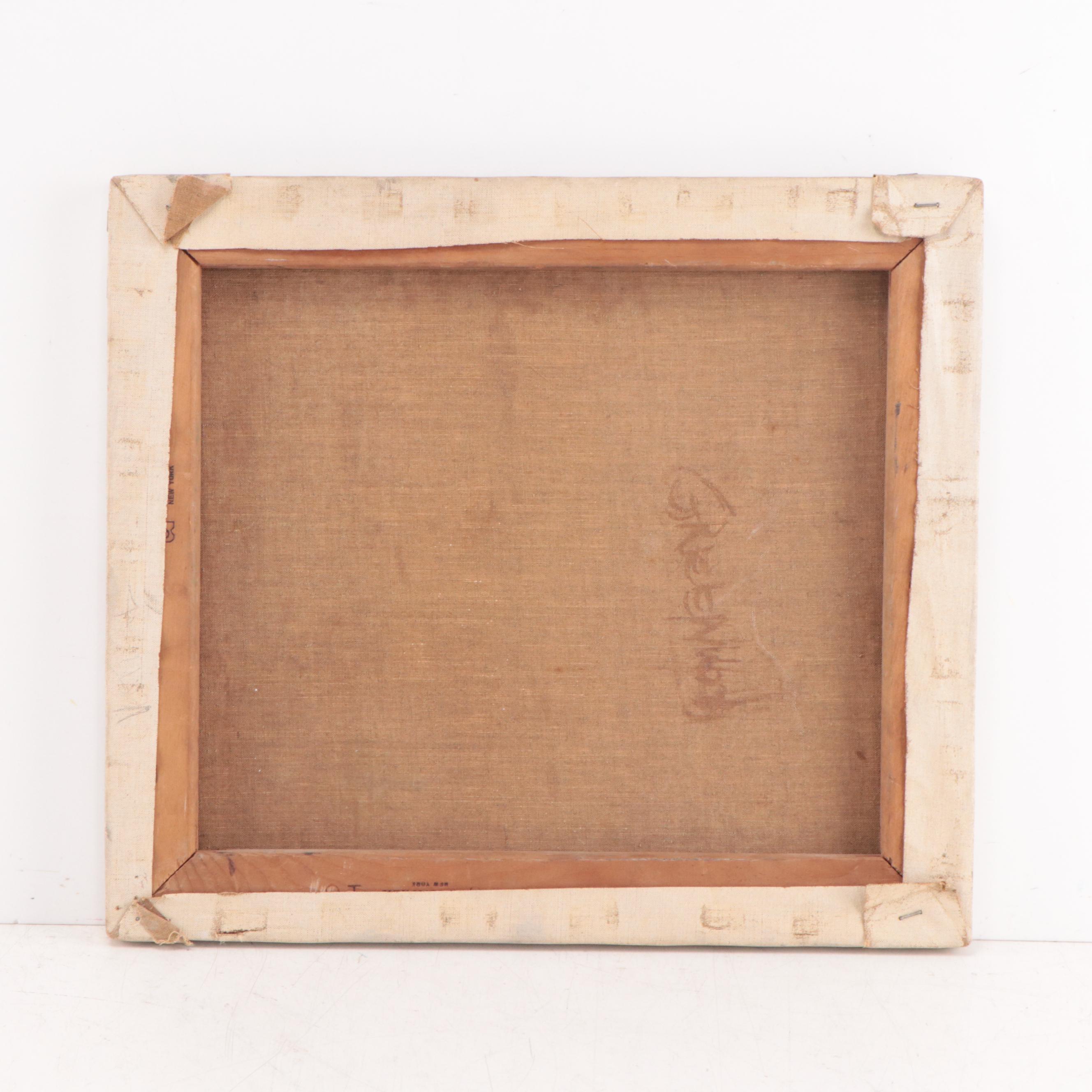 William J. Greenwood Landscape Oil Painting of Tree and a Country House