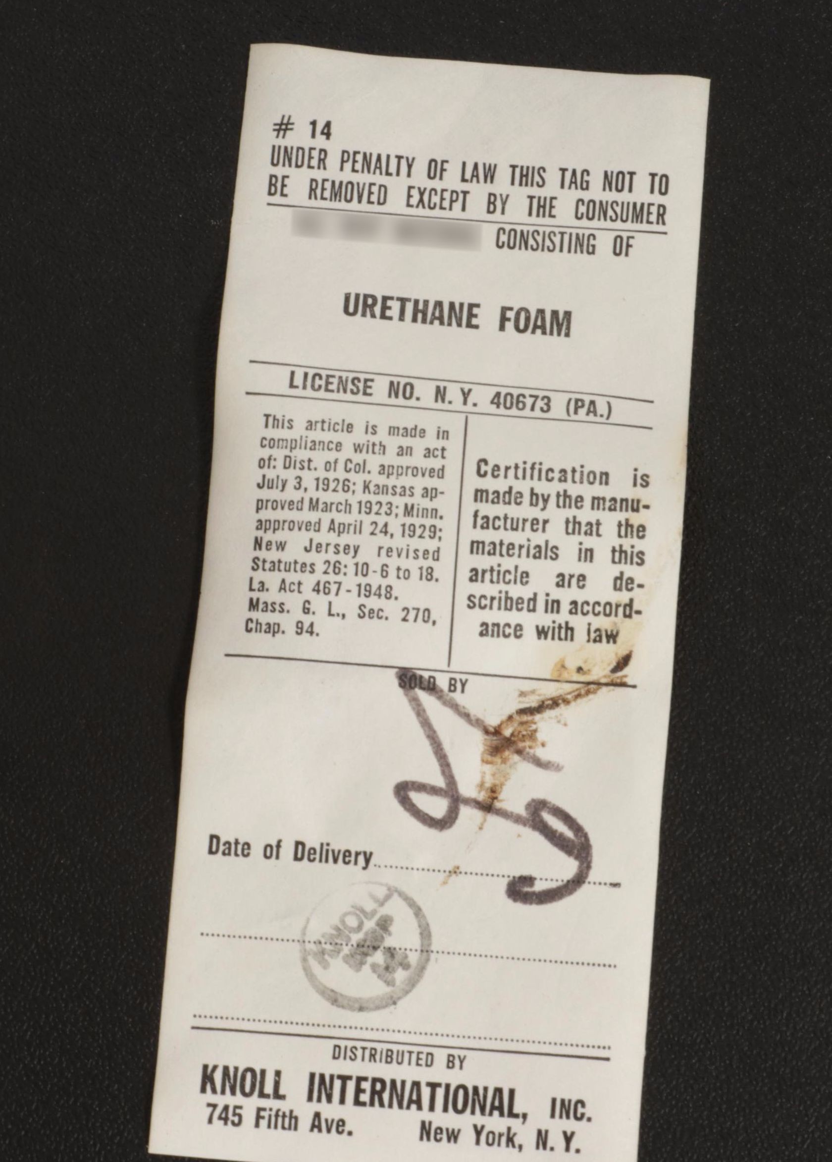 Charles Pollack for Knoll International Cognac Leather Desk Chair