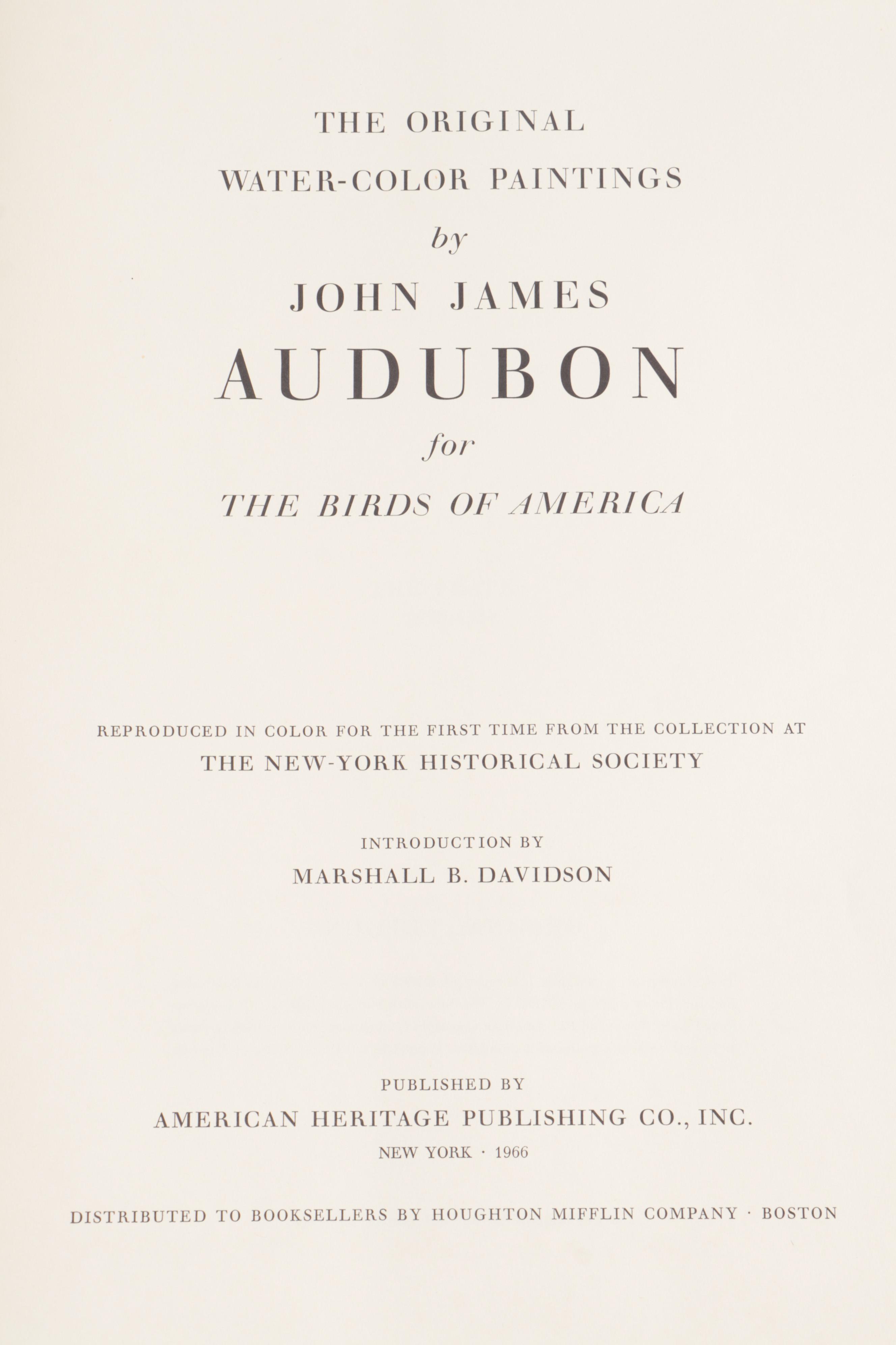 "The Original Water-Color Paintings for The Birds of America" by Audubon, 1966