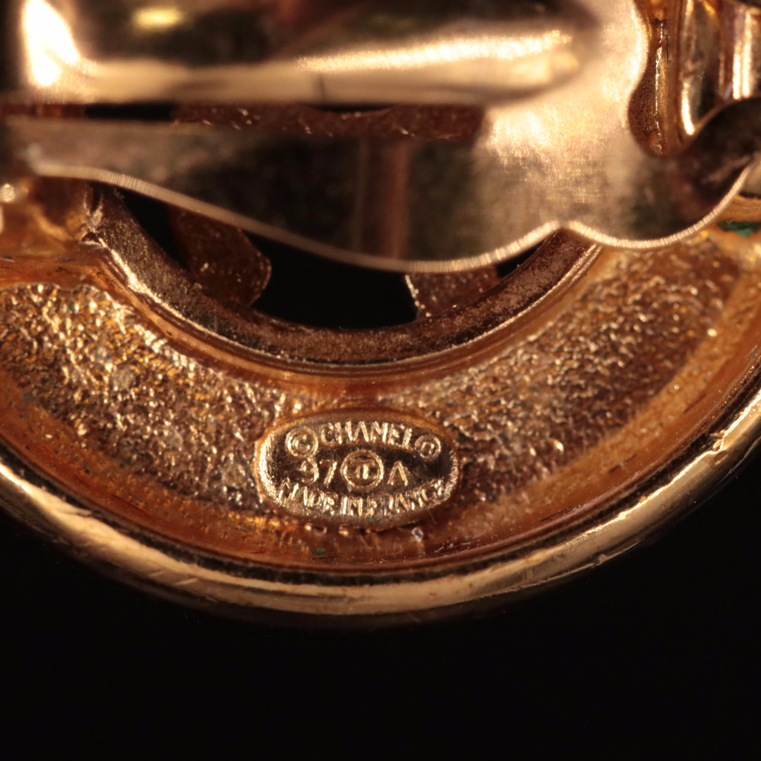 Vintage Chanel CC Round Cutout Earrings