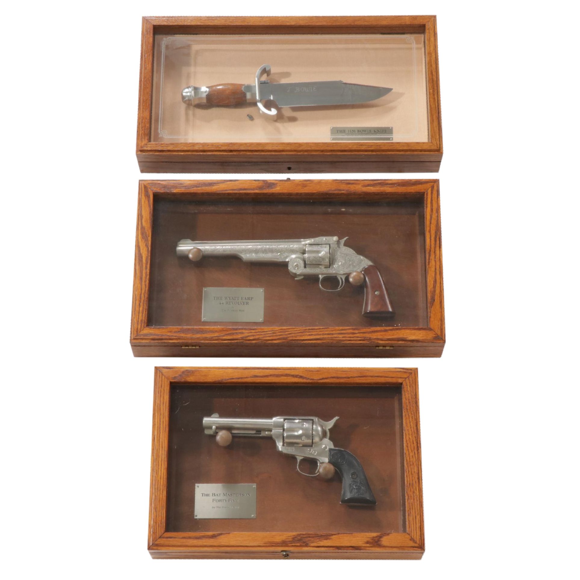 Franklin Mint Reproduction Colt Forty-Five, .44 Revolvers and Jim Bowie Knife