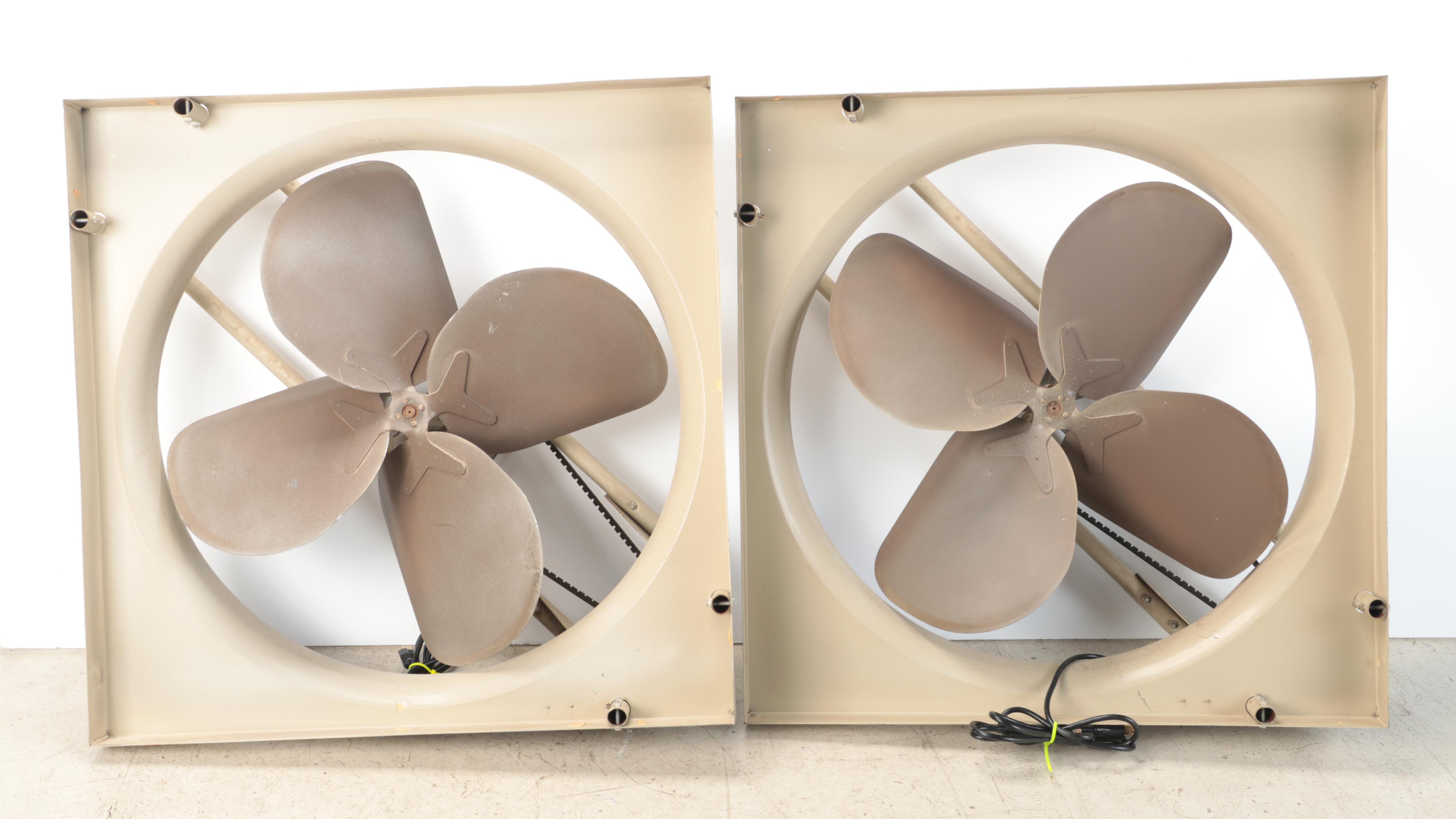 Pair of Emerson Electric 36" Industrial Exhaust Fans With Motors