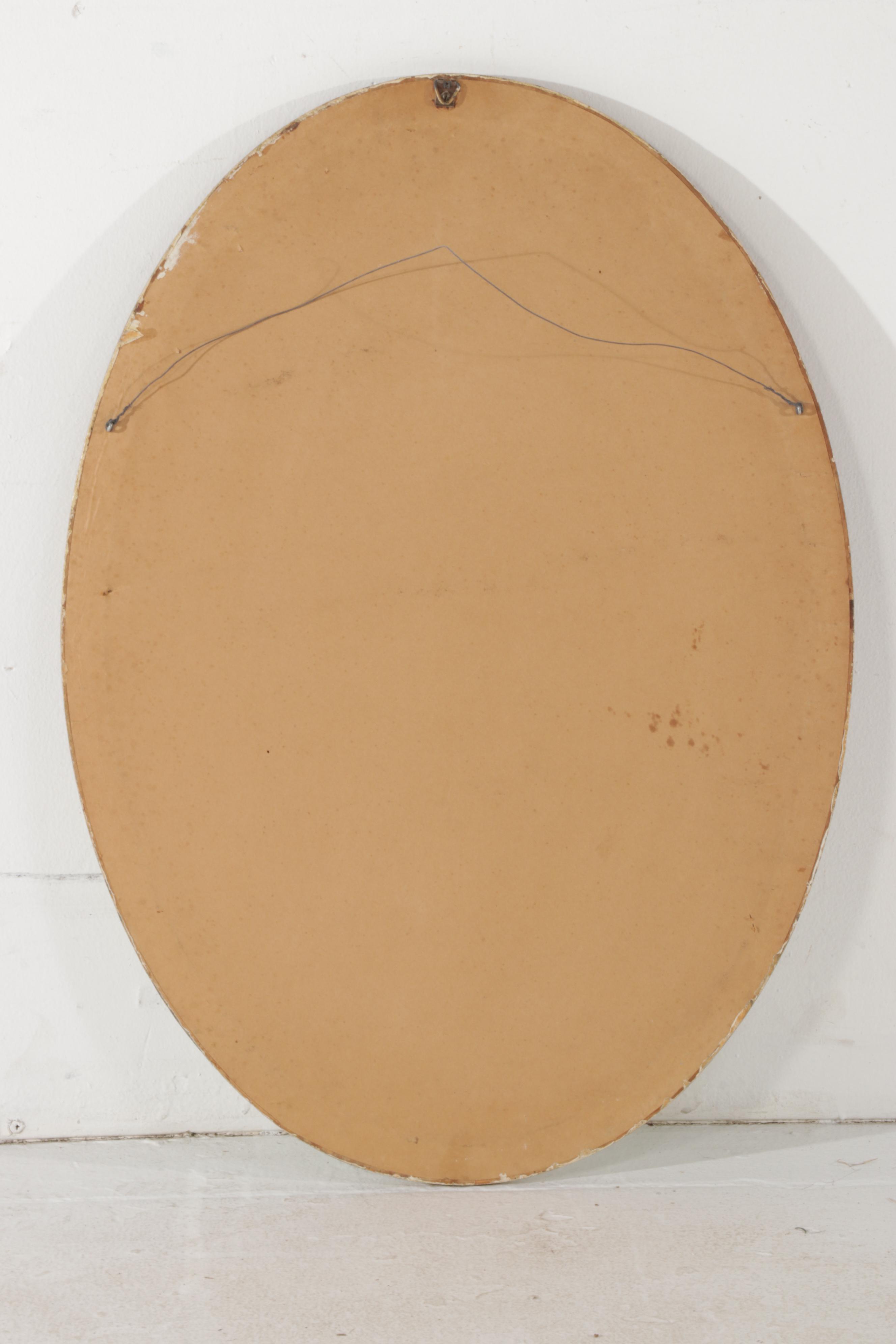 Late Victorian Style Gilt Framed Oval Wall Mirror, 20th Century