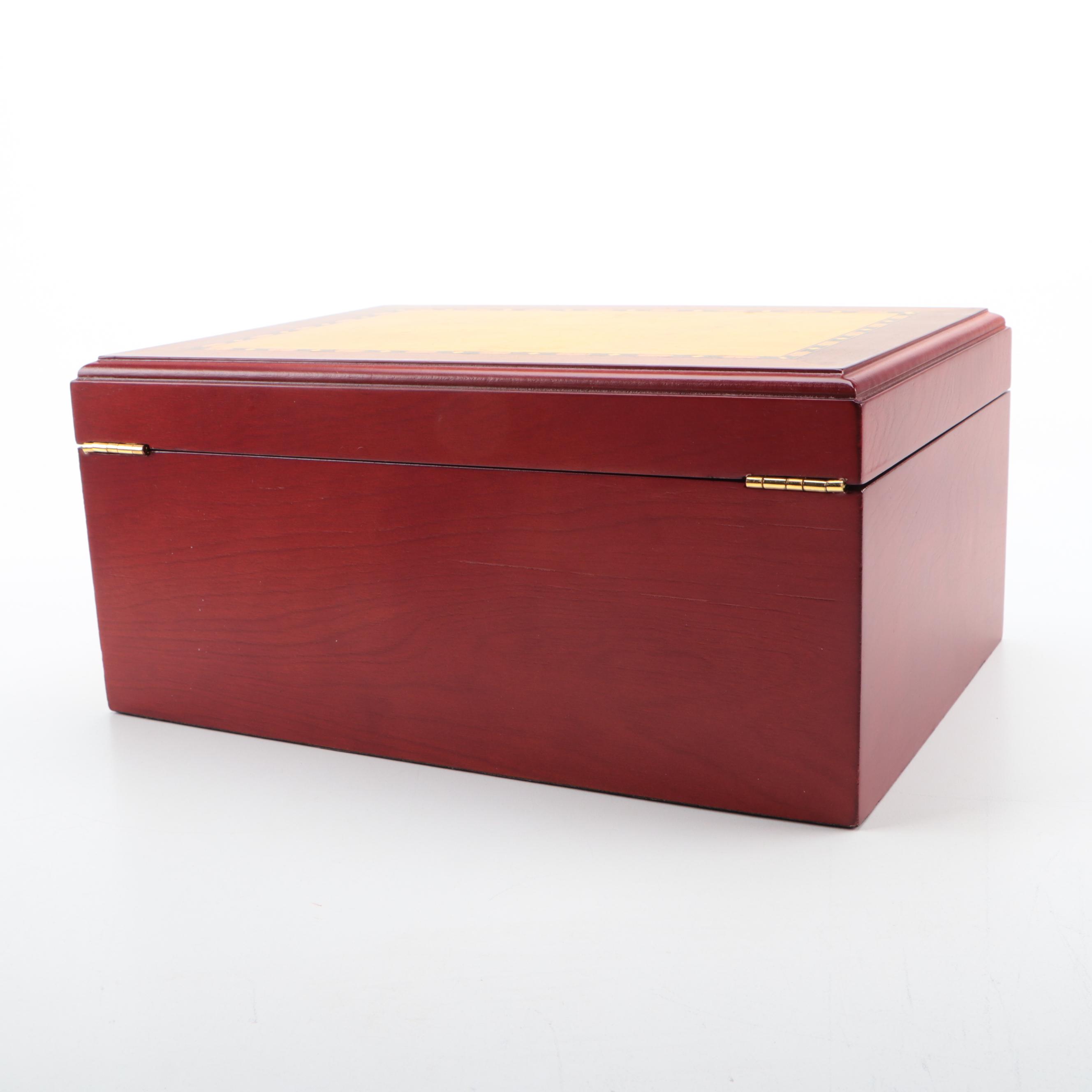 Wooden Cigar Humidor with Key and More