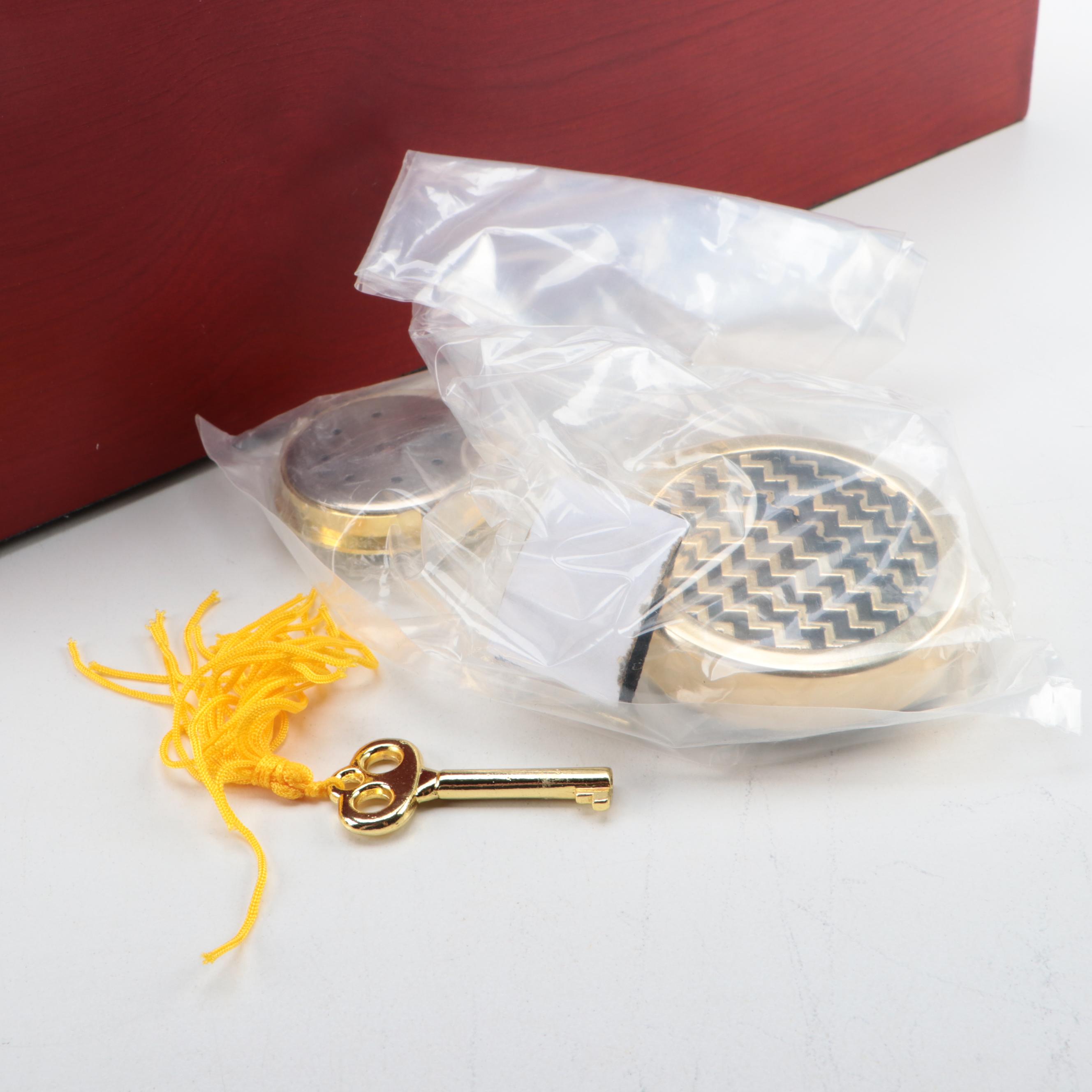 Wooden Cigar Humidor with Key and More