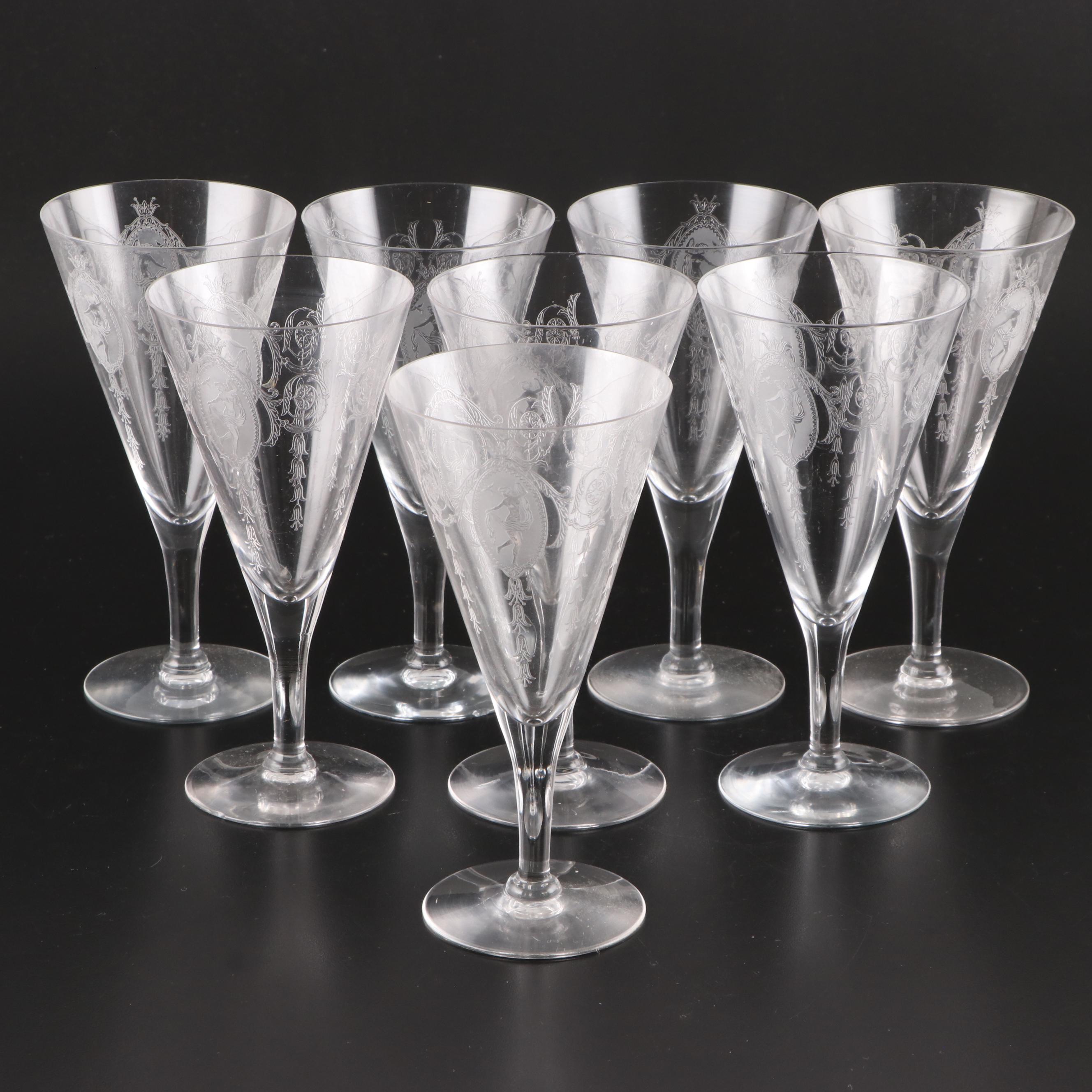 Tiffin-Franciscan "Classic" Etched Glass Stemware, 20th Century