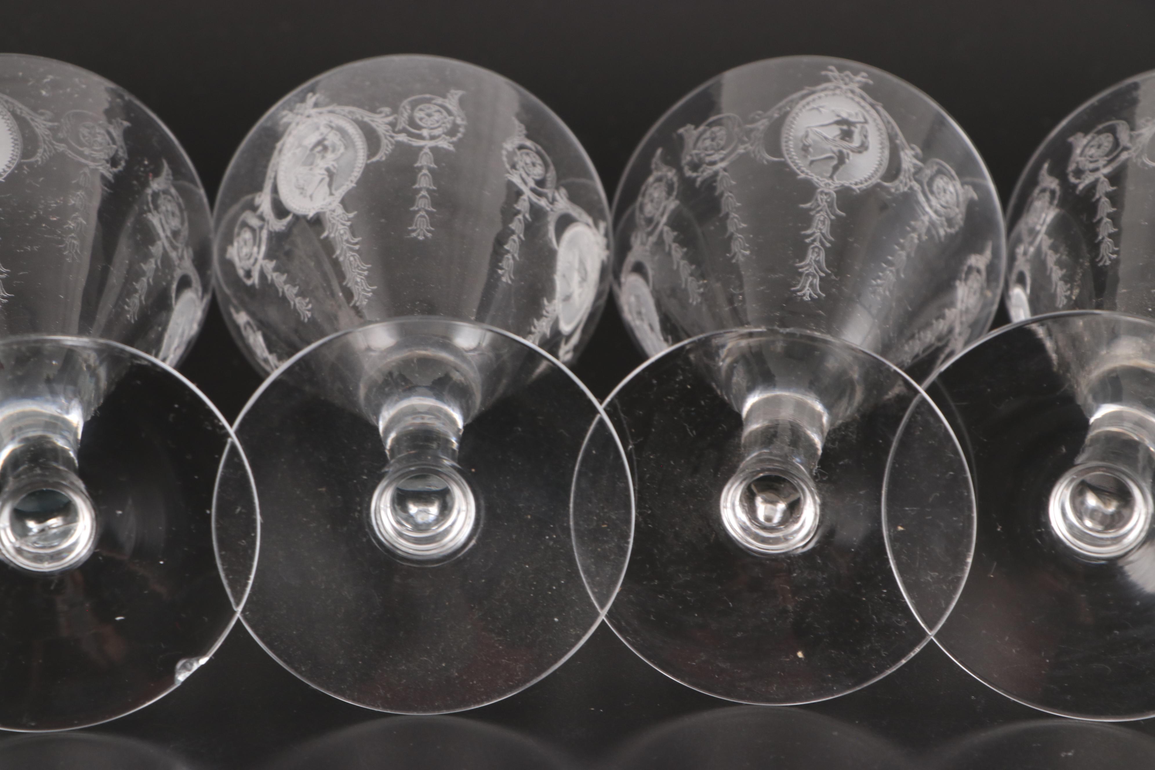 Tiffin-Franciscan "Classic" Etched Glass Stemware, 20th Century