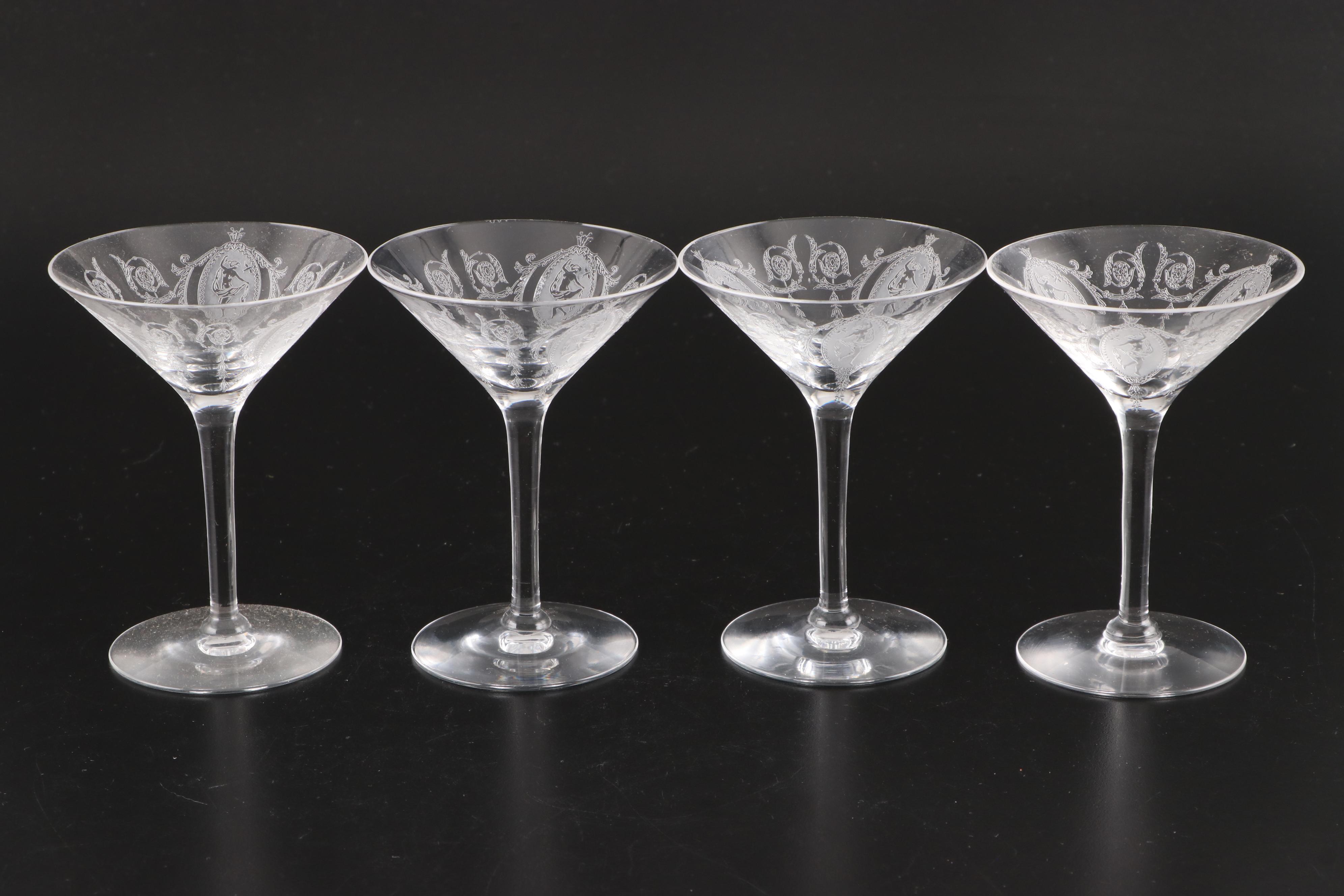 Tiffin-Franciscan "Classic" Etched Glass Stemware, 20th Century