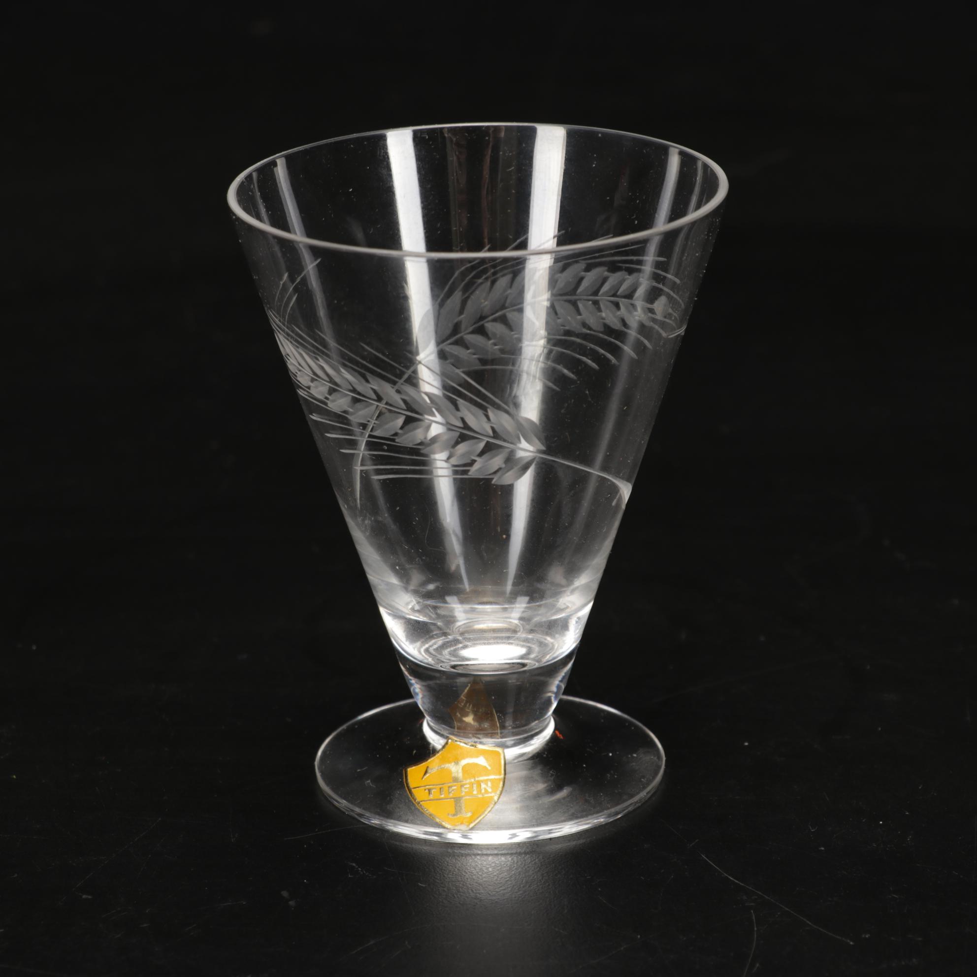 Tiffin-Franciscan "Silver Wheat" Stemware, Mid to Late 20th Century