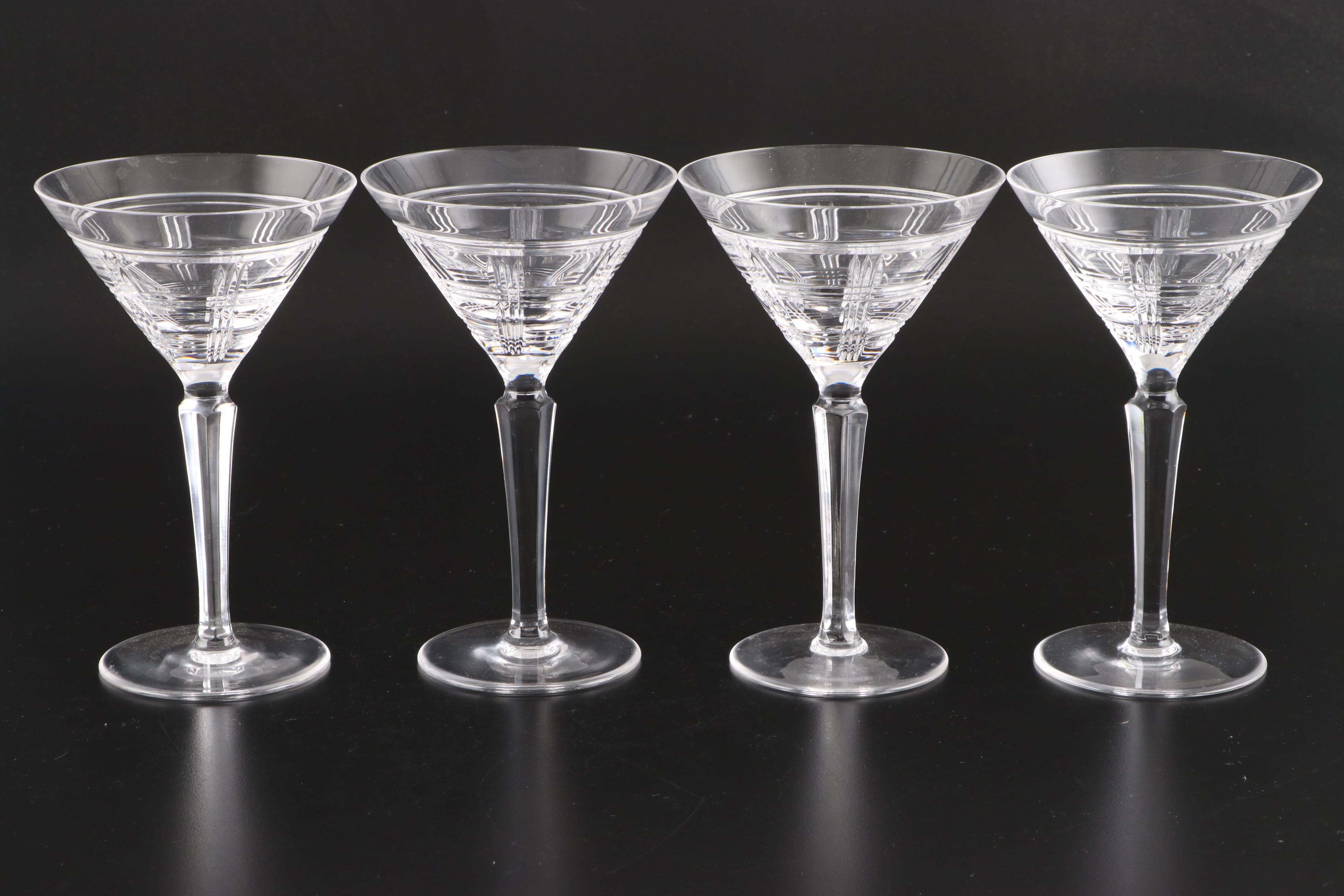 Ralph Lauren Crystal "Hudson Plaid" Martini Glasses