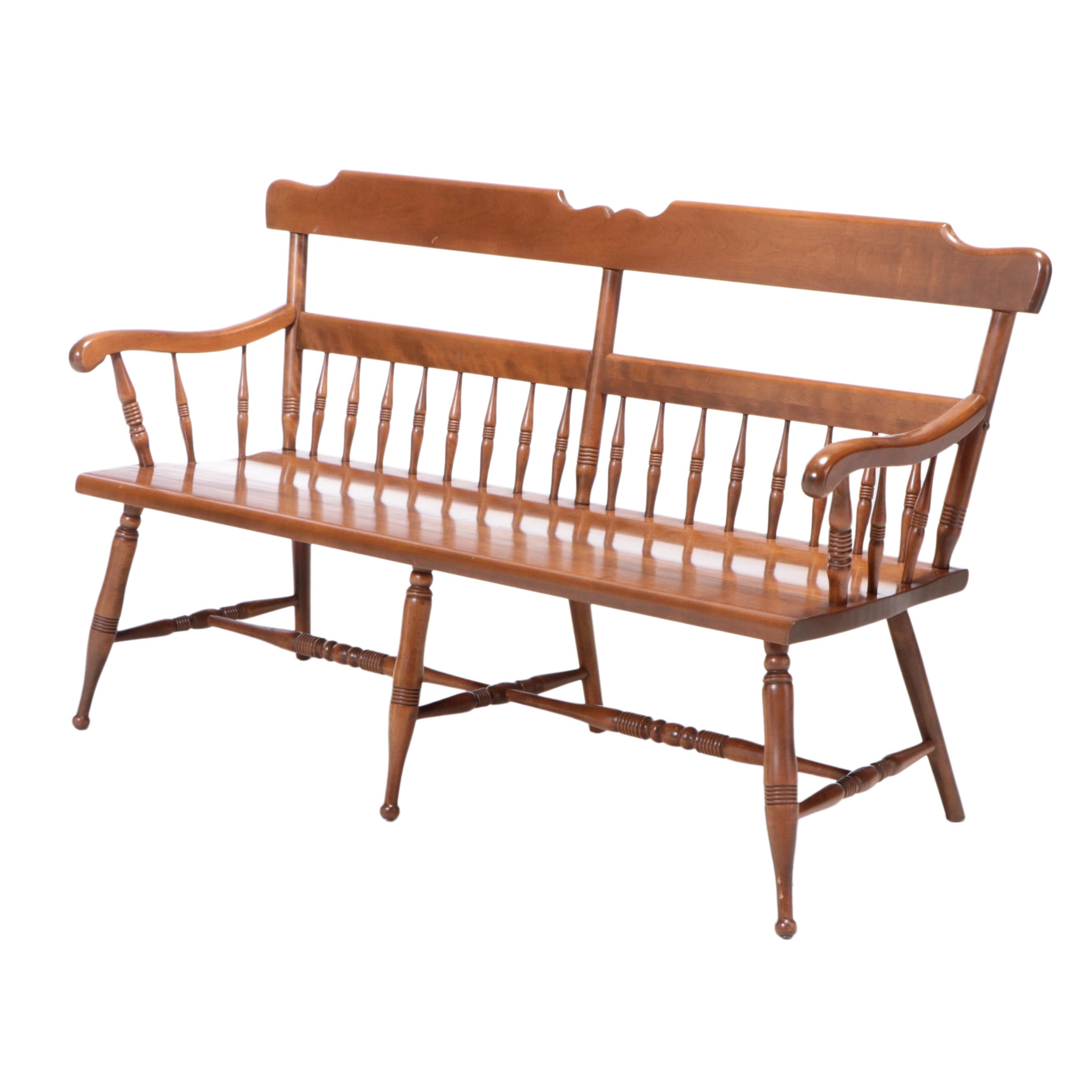 Ethan Allen Colonial Style Maple Bench