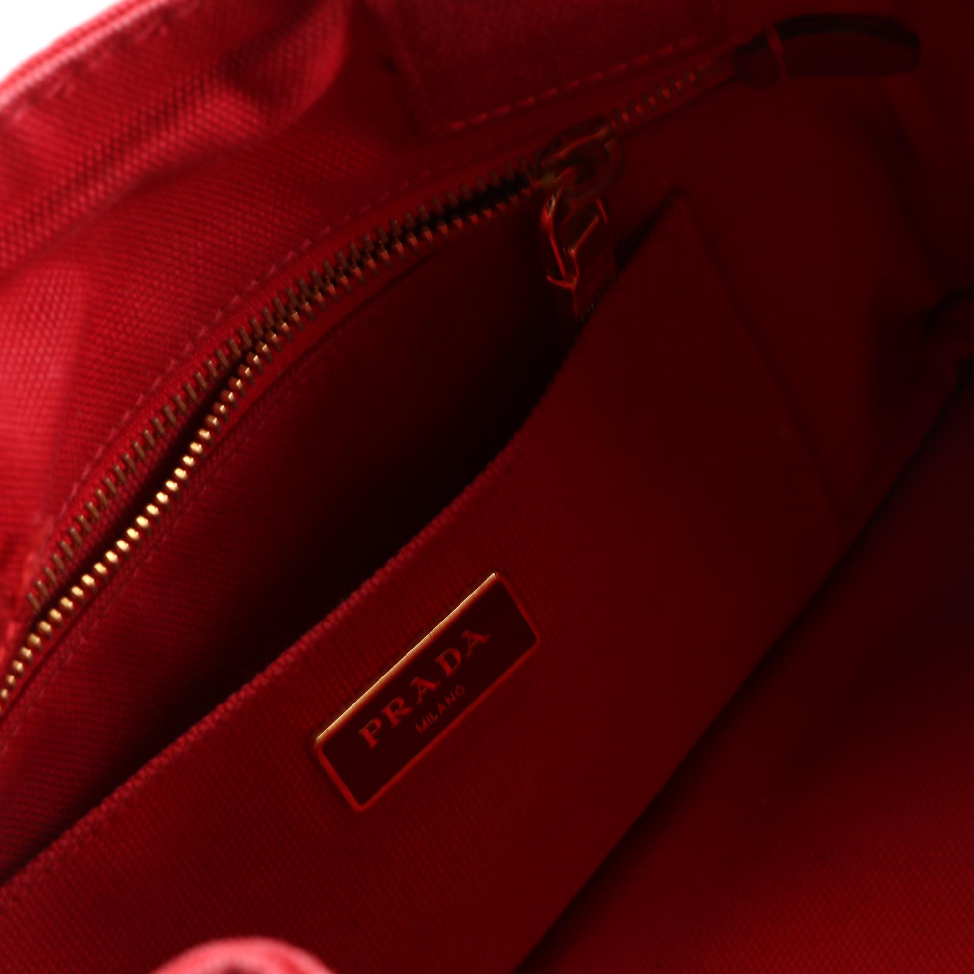 Prada Canapa Logo Tote in Red Canvas