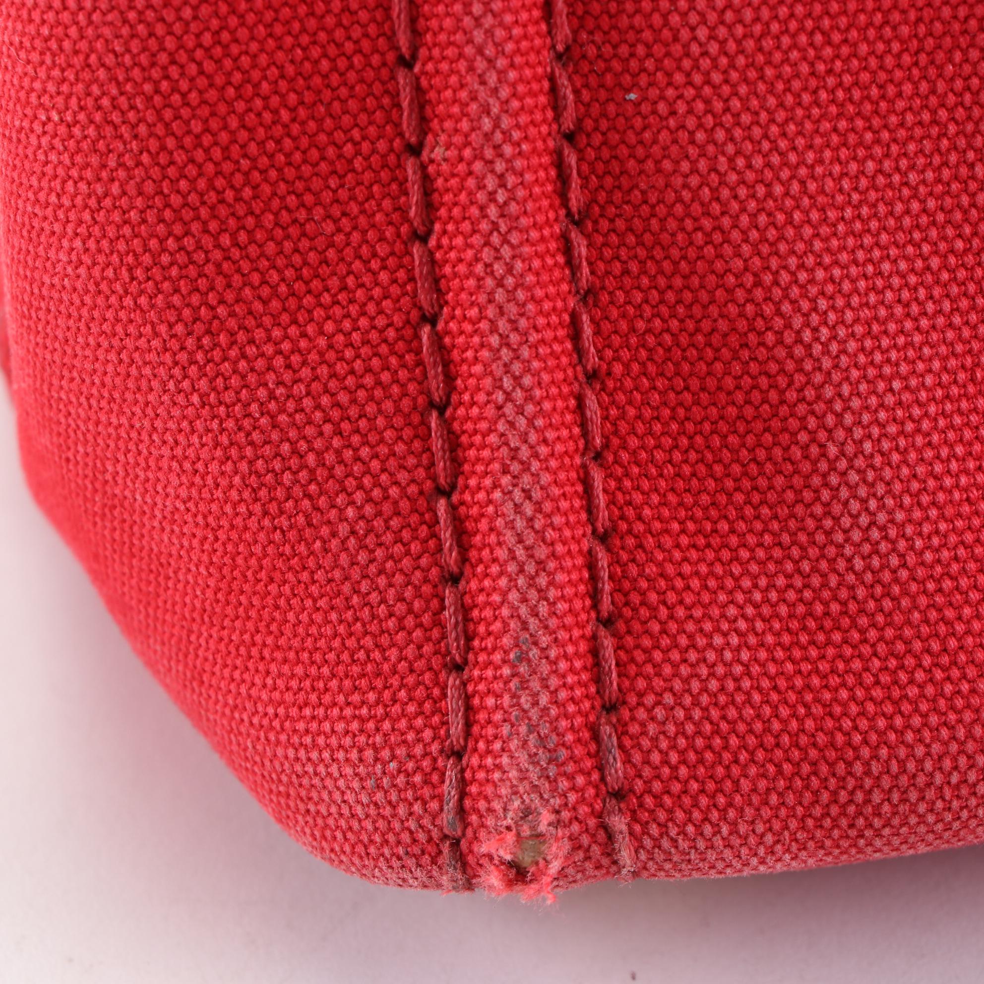 Prada Canapa Logo Tote in Red Canvas