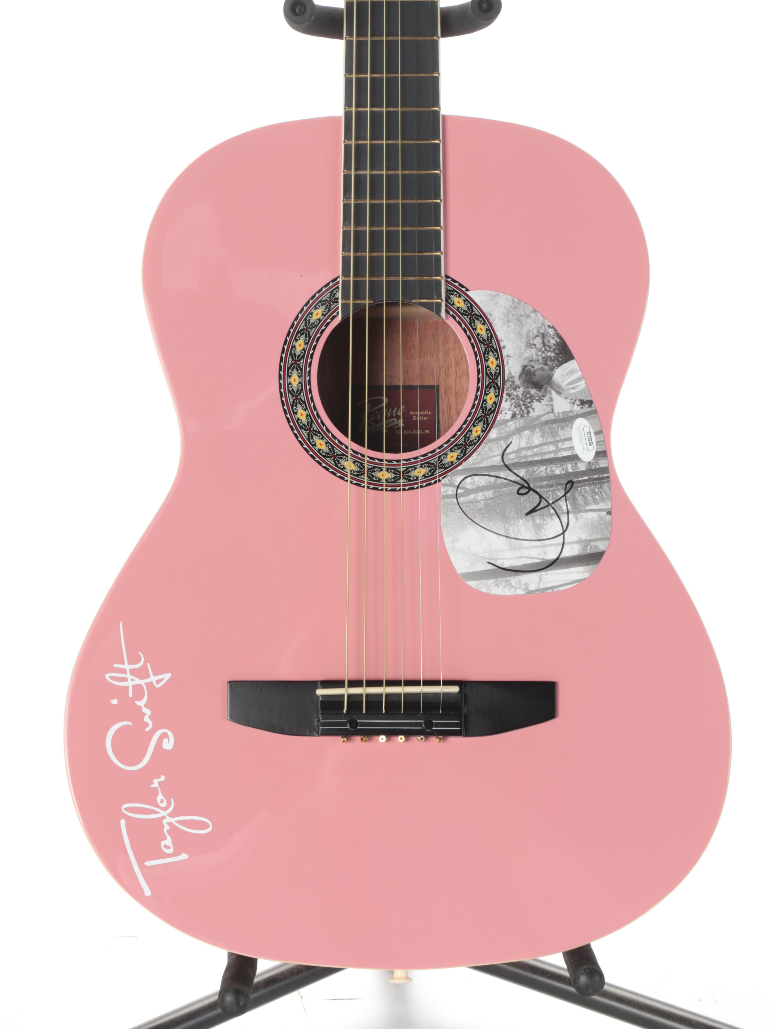 Rogue Taylor Swift Model Pink Acoustic Guitar With Signed Pick Guard