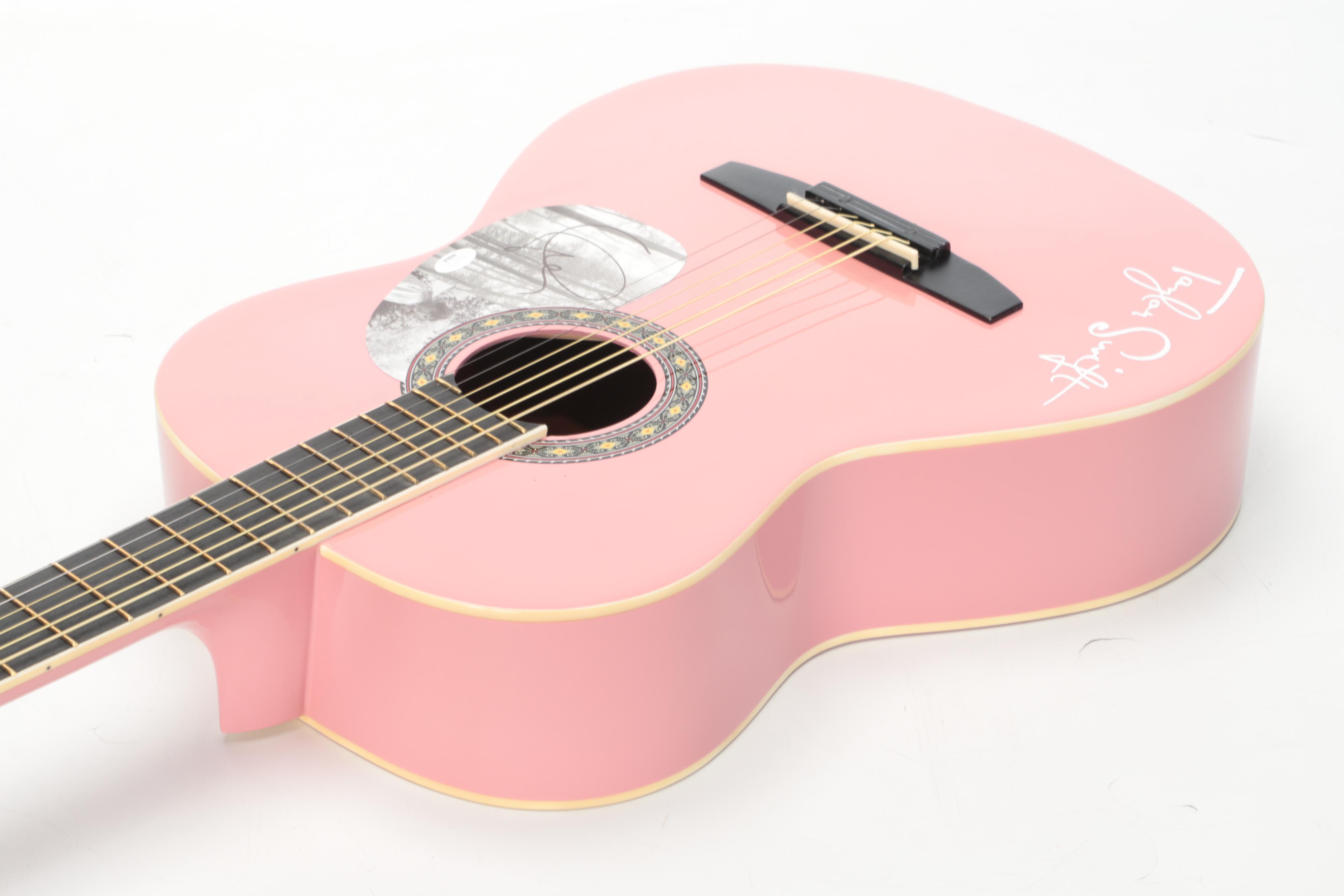 Rogue Taylor Swift Model Pink Acoustic Guitar With Signed Pick Guard