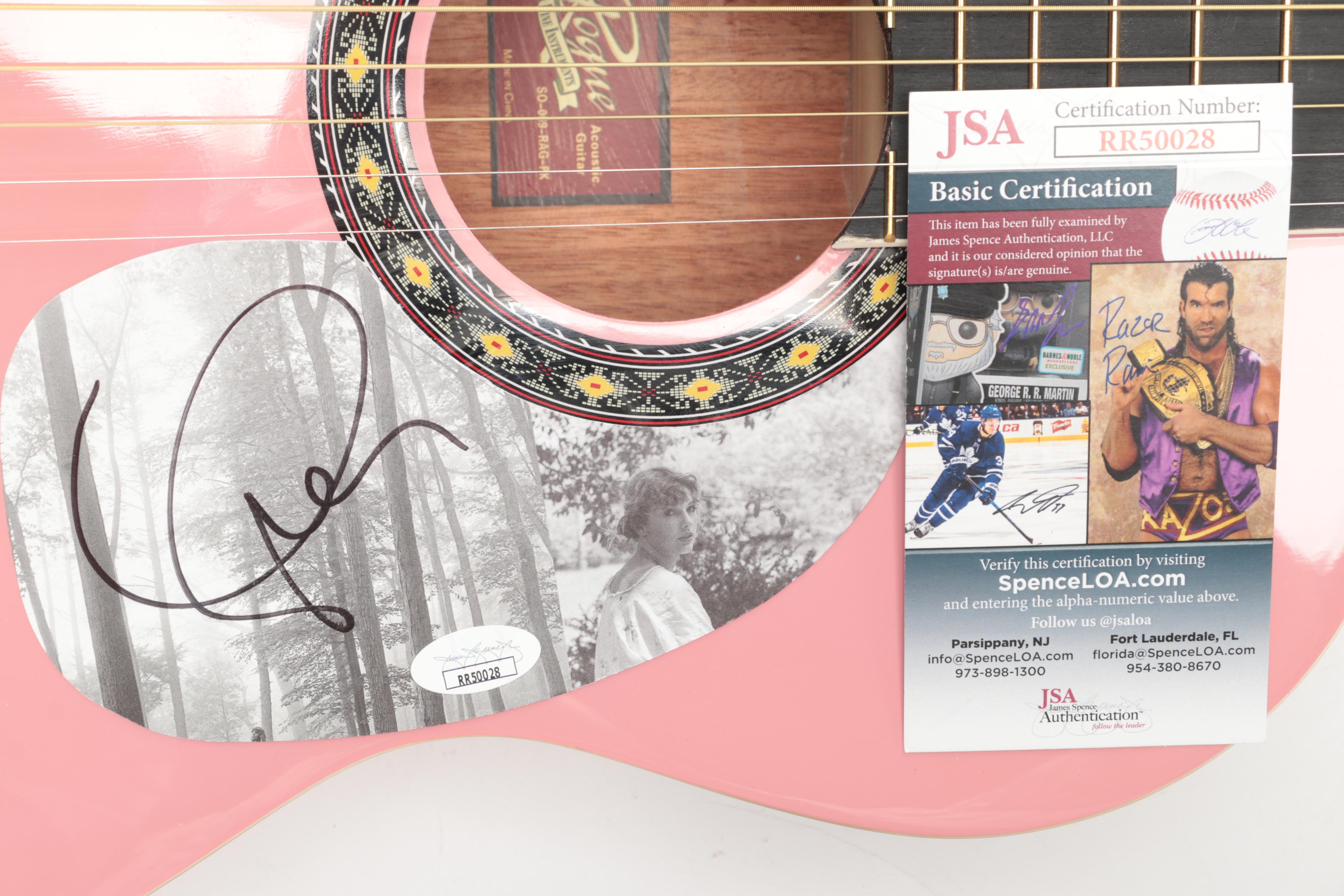 Rogue Taylor Swift Model Pink Acoustic Guitar With Signed Pick Guard
