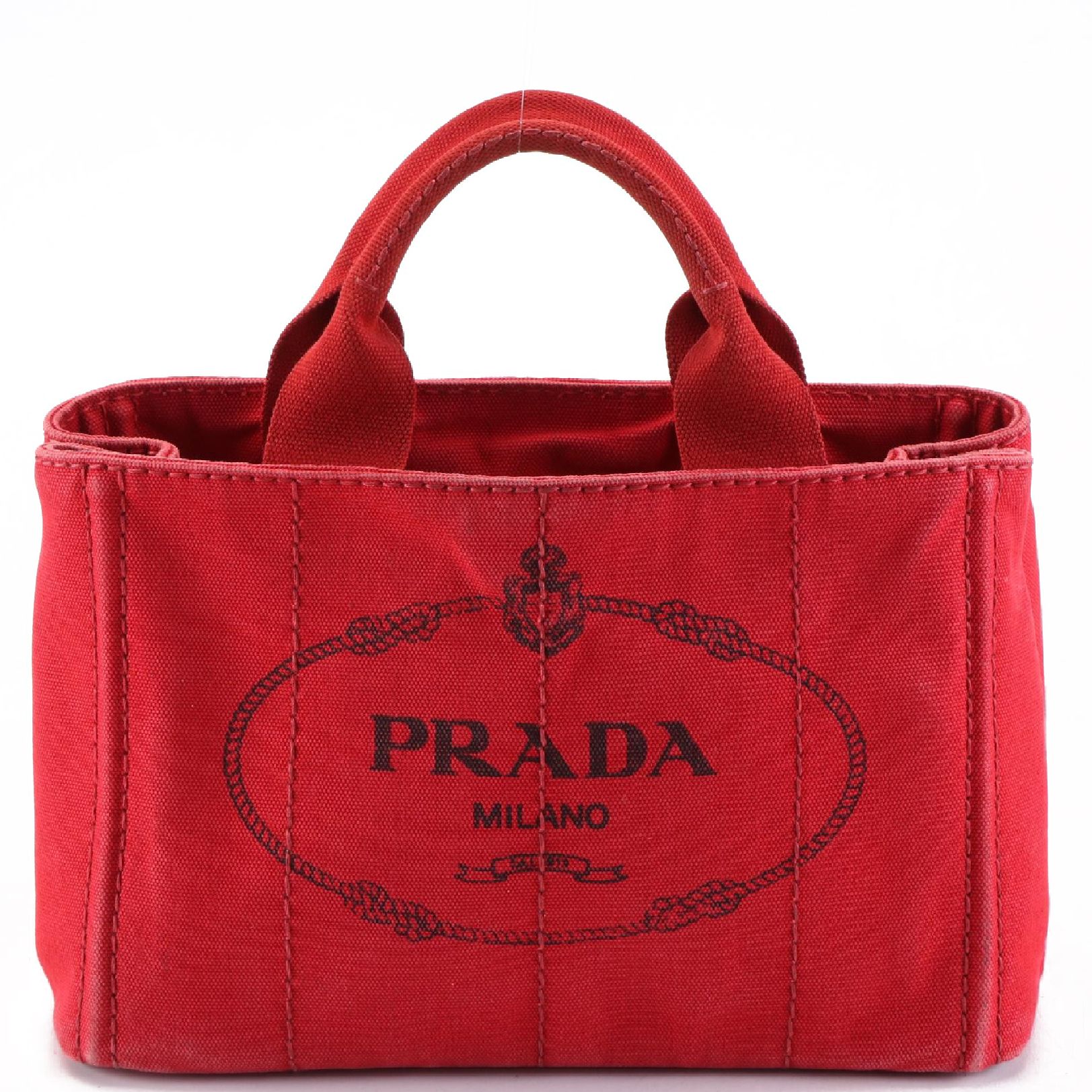 Prada Canapa Logo Tote in Red Canvas