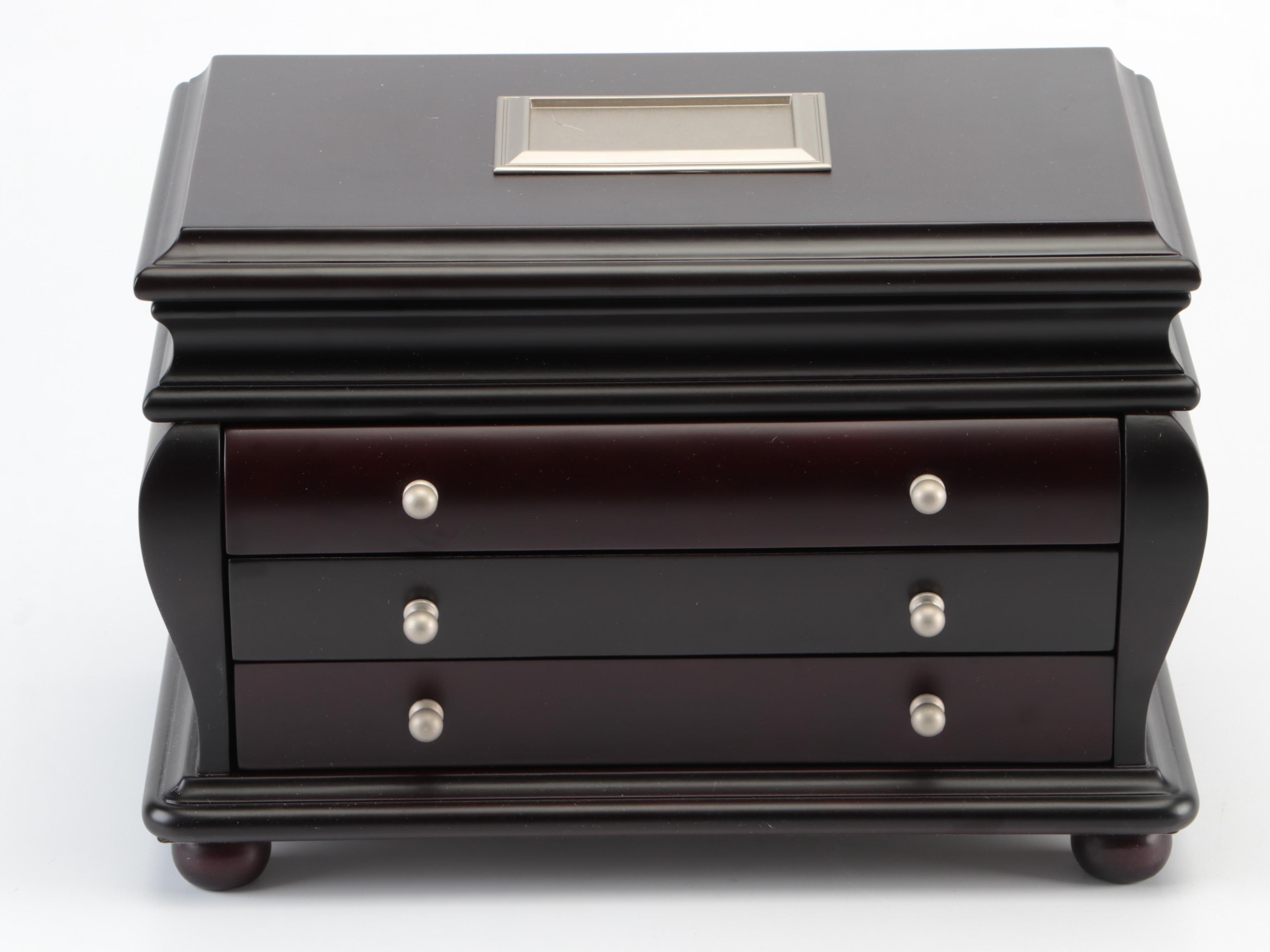 Things Remembered Three-Drawer Wooden Jewelry Box