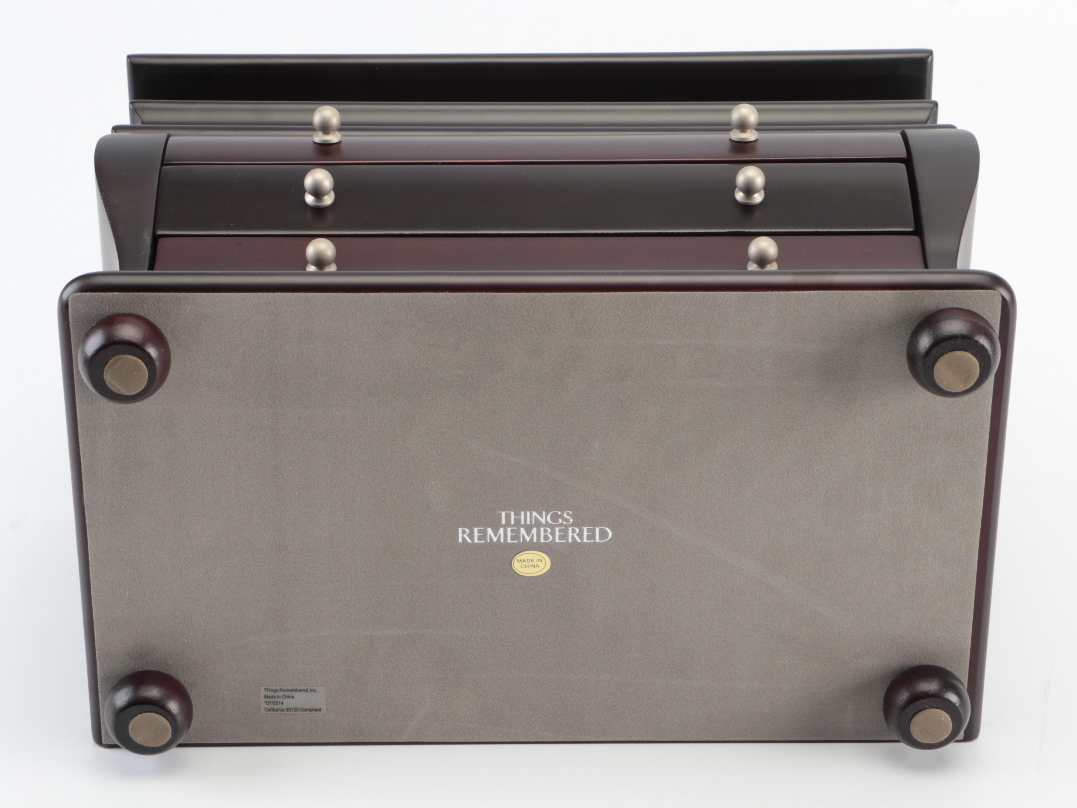 Things Remembered Three-Drawer Wooden Jewelry Box