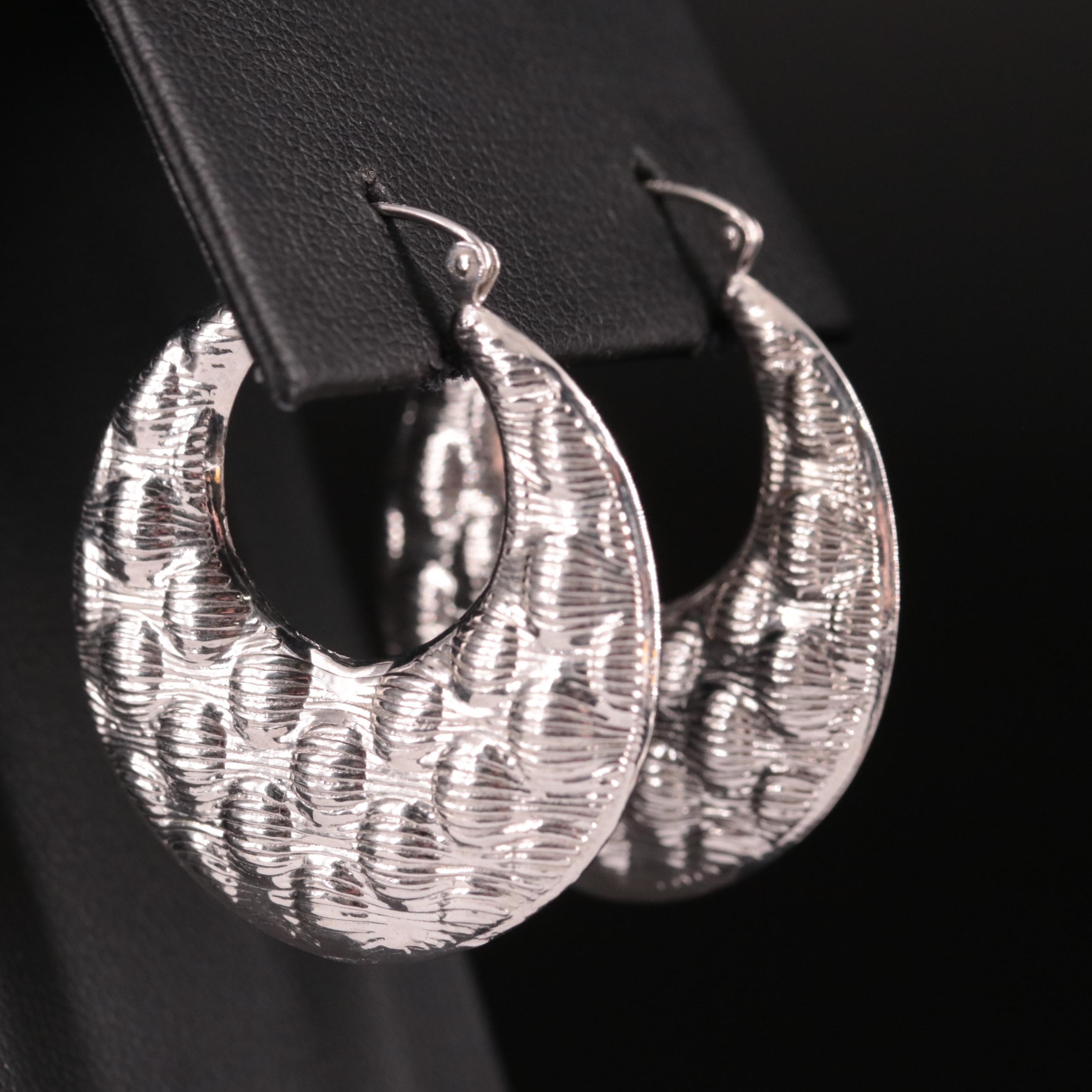 14K Puffed Hoop Earrings