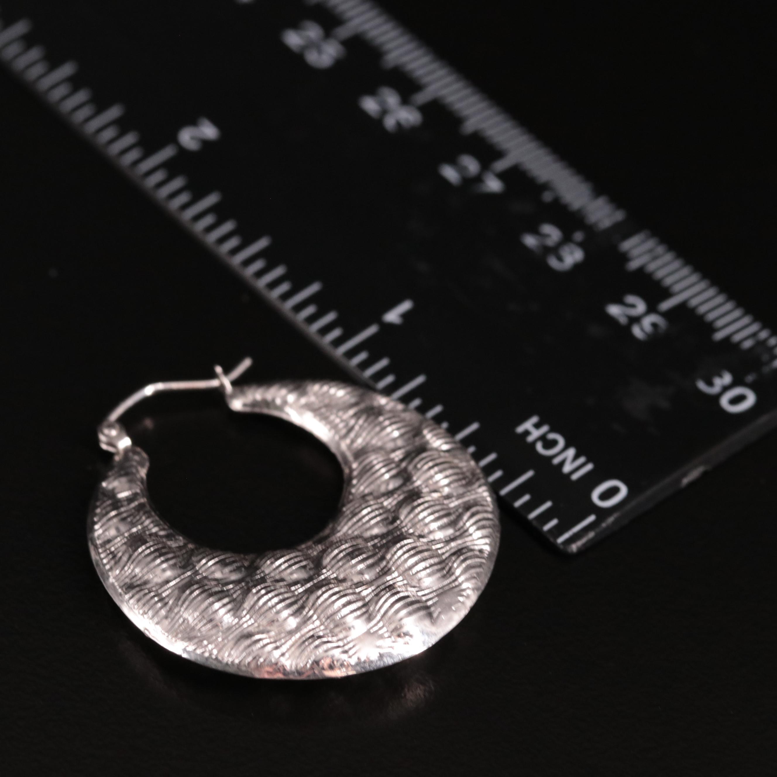 14K Puffed Hoop Earrings