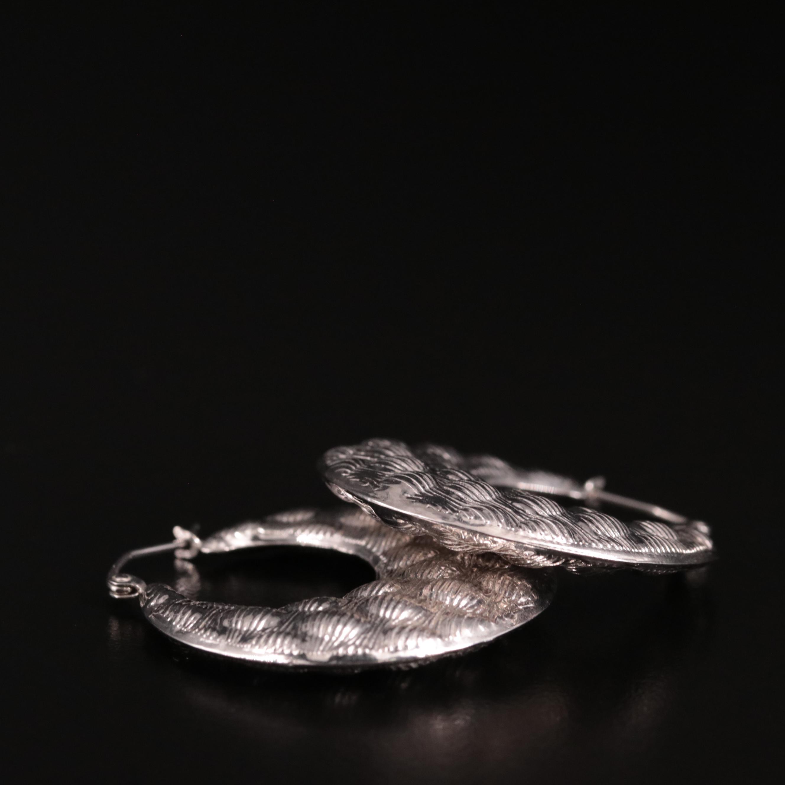 14K Puffed Hoop Earrings