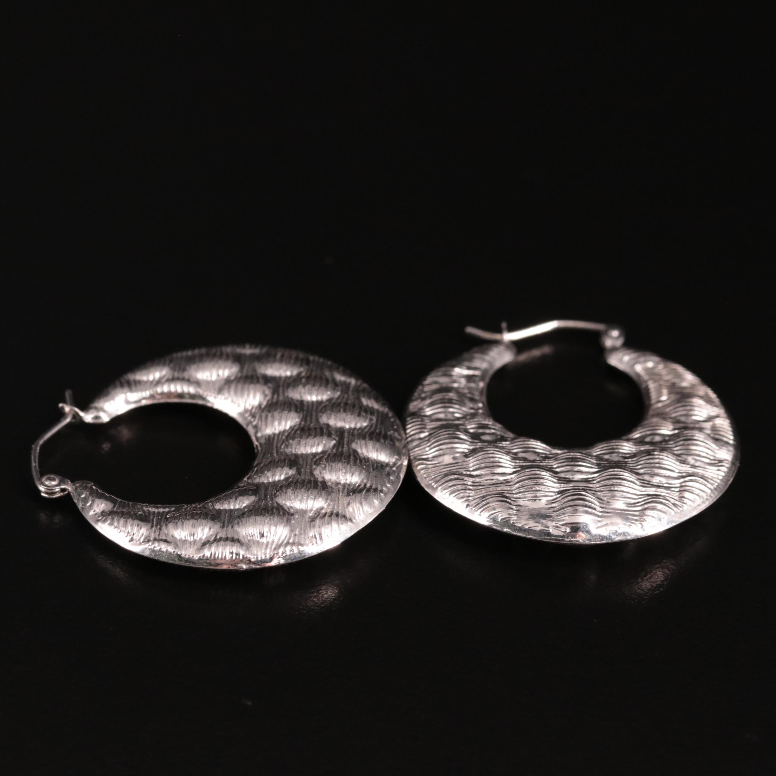 14K Puffed Hoop Earrings