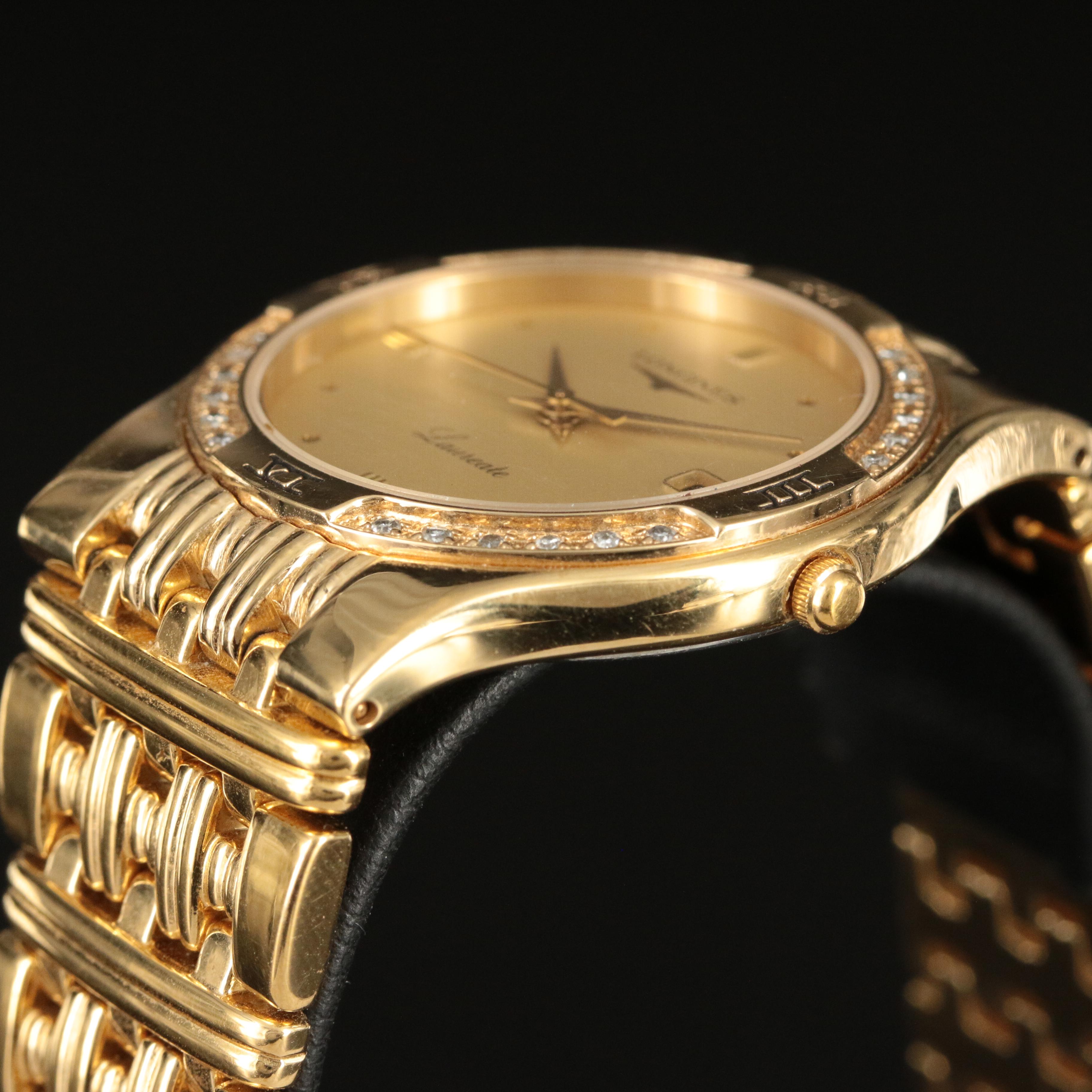 **Longines Laureate Diamond Bezel Quartz Watch