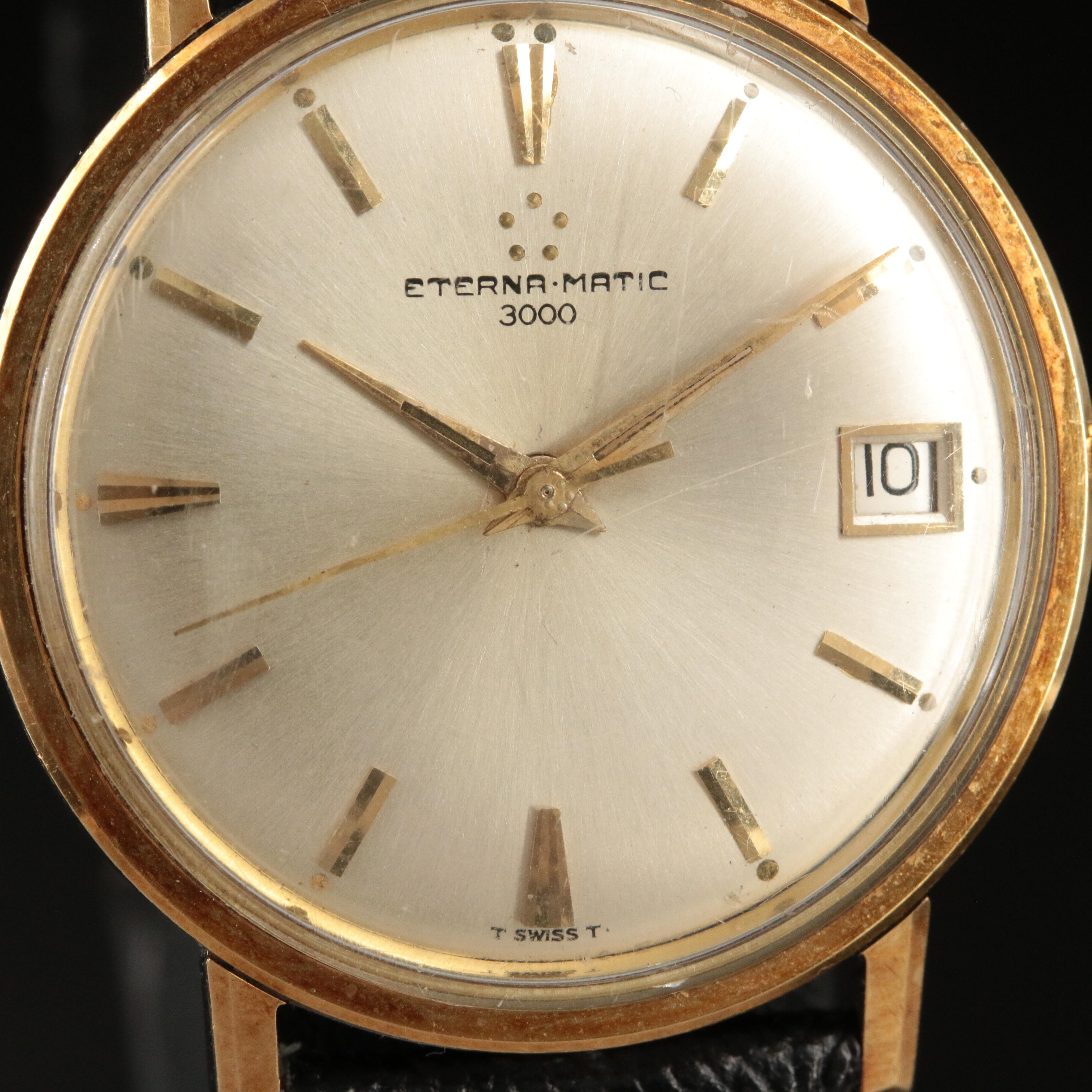 Vintage Eterna-Matic 3000 Gold-Capped Stainless Steel Watch