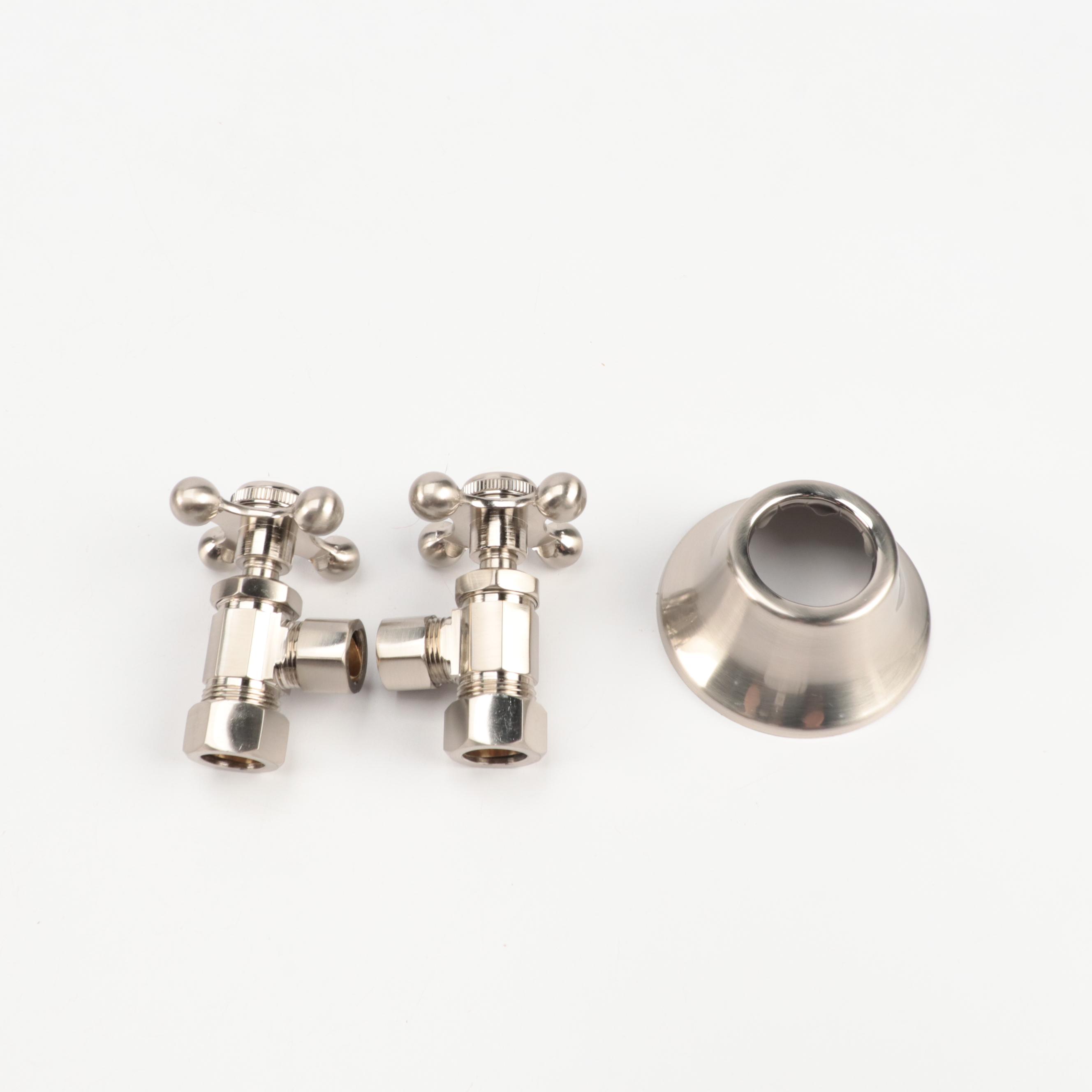 Bathroom Trim Kit with Extra Long P-Trap for 1/2" Copper Pipe in Brushed Nickel