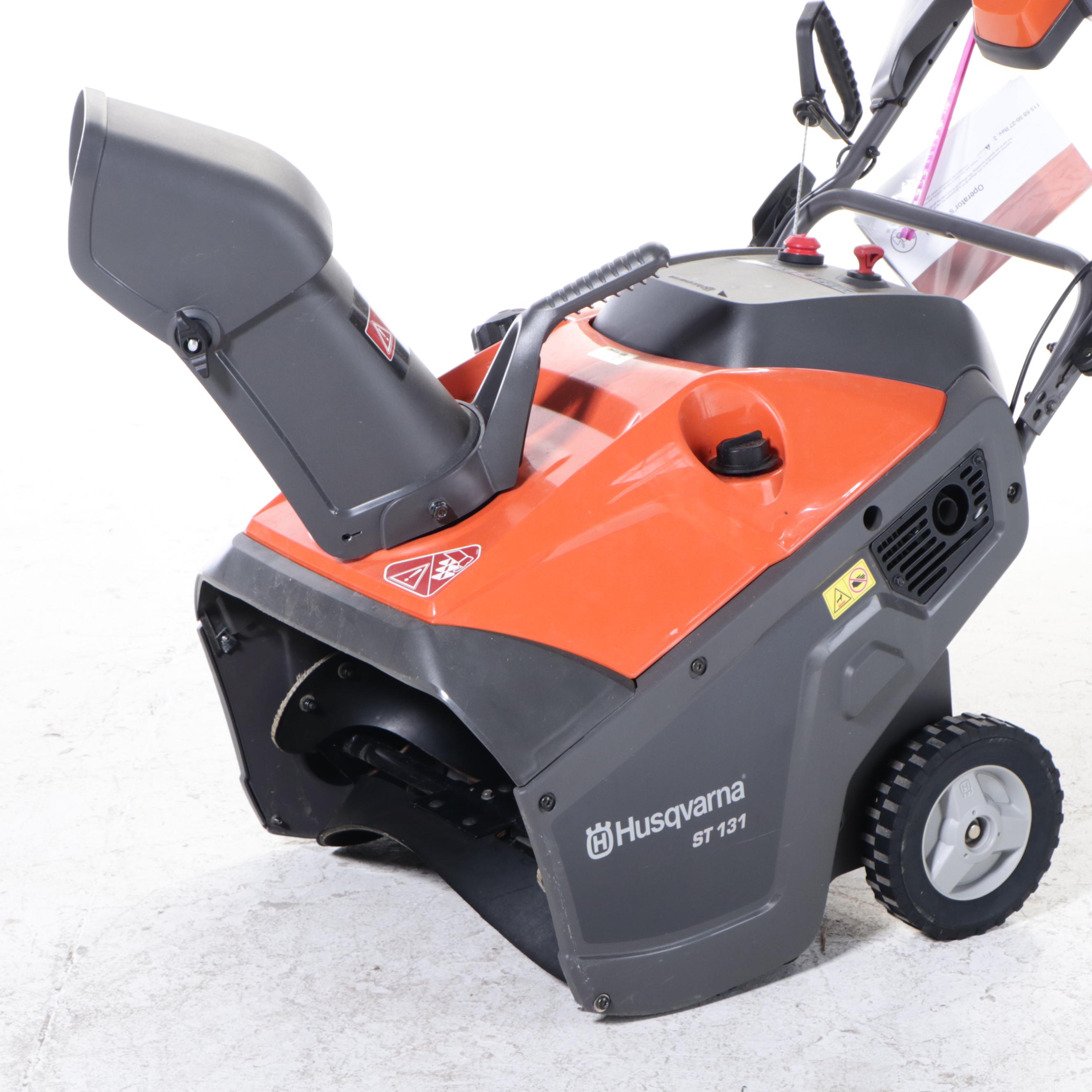 Husqvarna Gas-Powered Snow Blower With 3M Ear Muffs