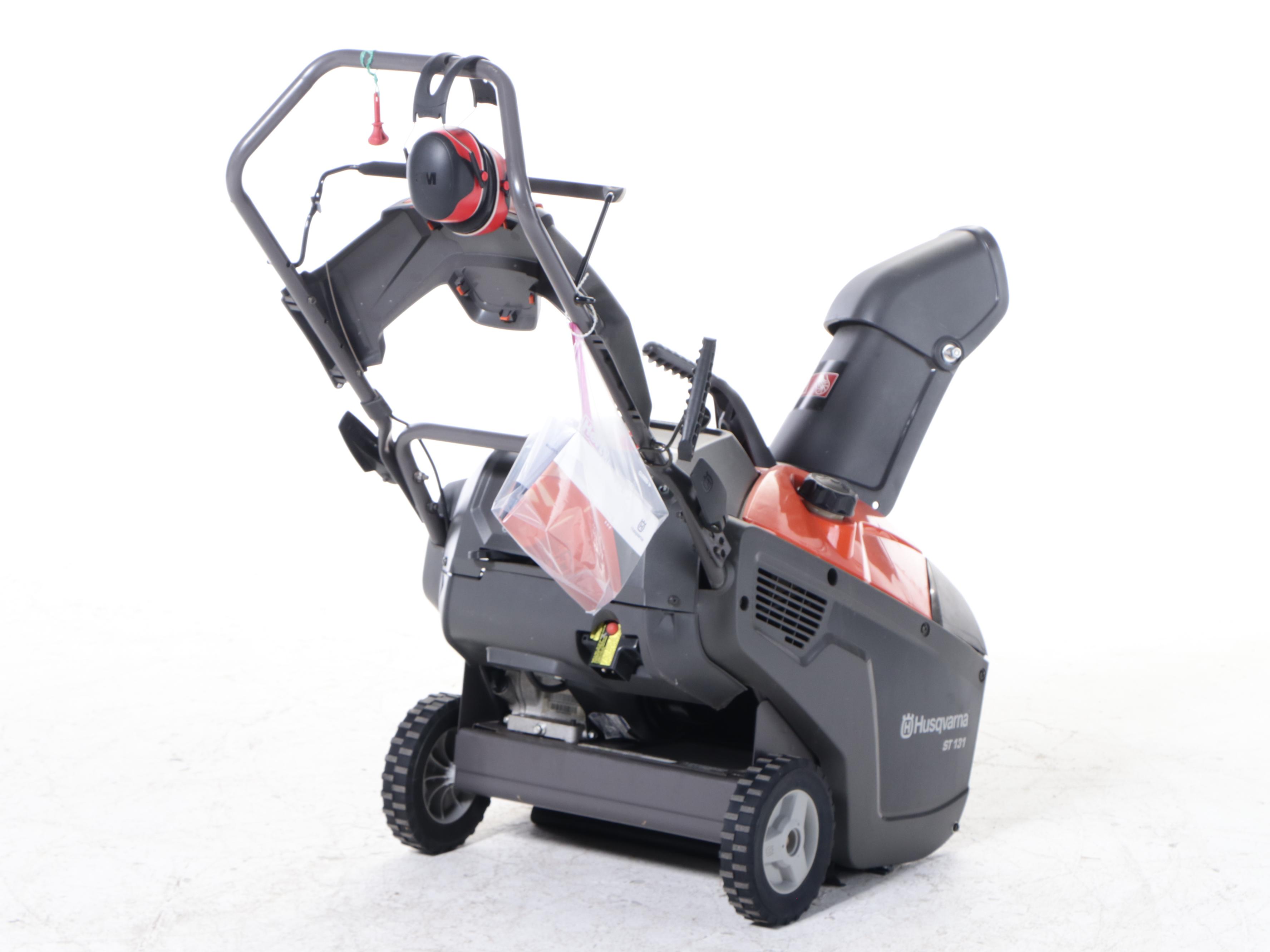 Husqvarna Gas-Powered Snow Blower With 3M Ear Muffs