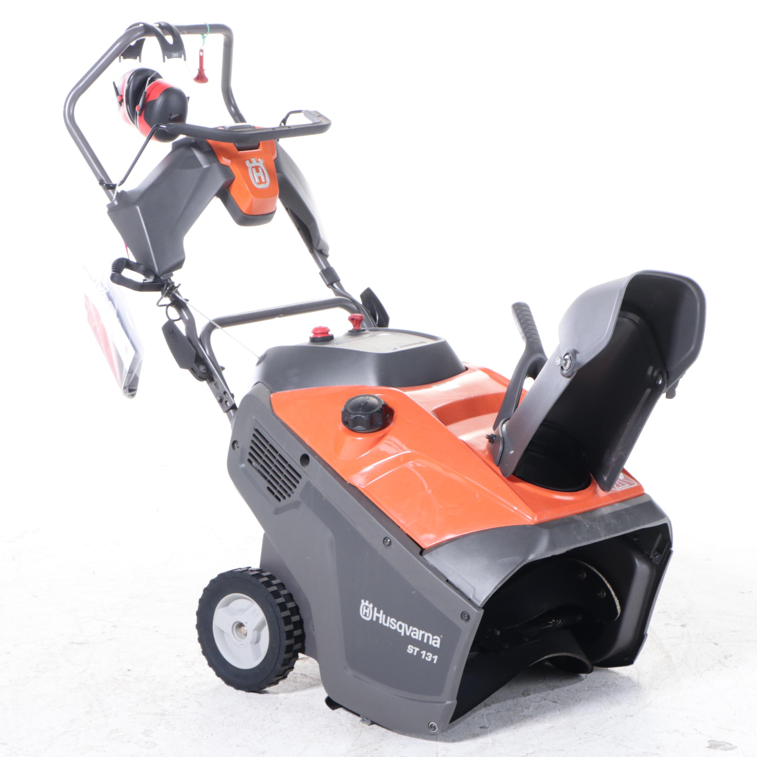 Husqvarna Gas-Powered Snow Blower With 3M Ear Muffs