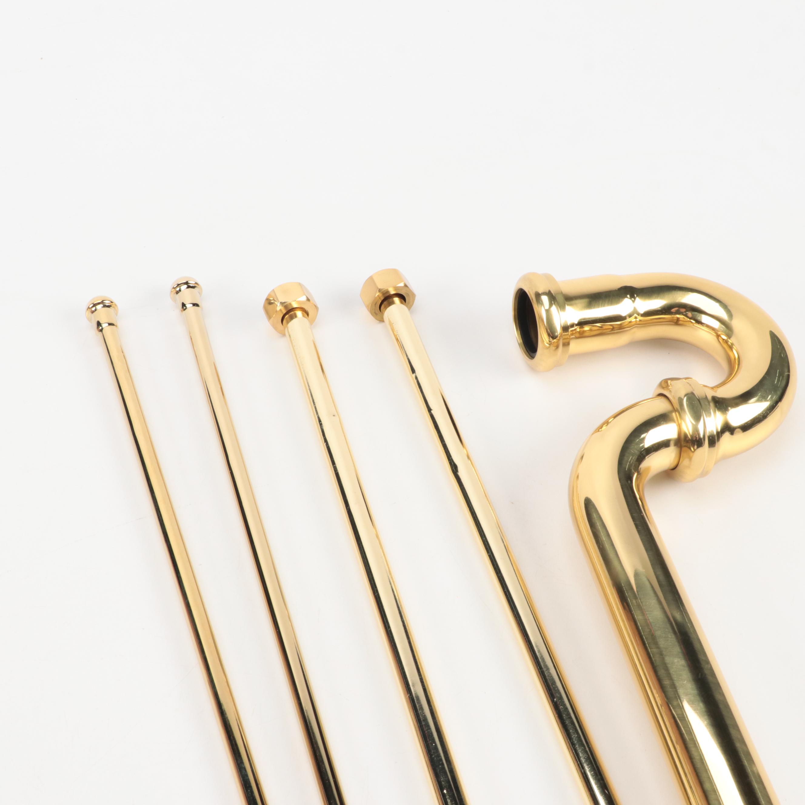 Bathroom Trim Kit with Extra Long P-Trap for Copper Pipe in Polished Brass