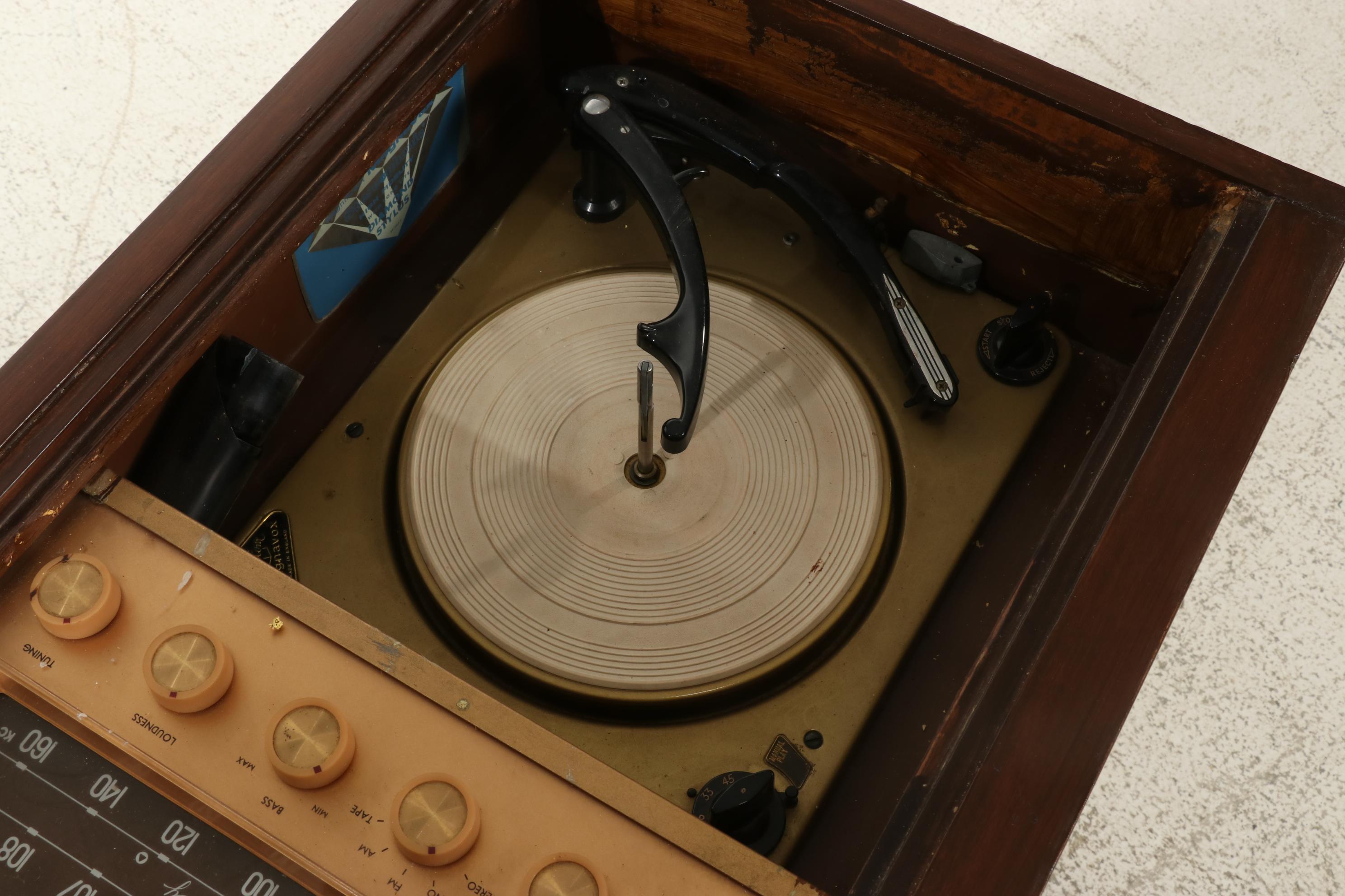 MCM Magnavox Combination Record Player and Radio in Cabinet